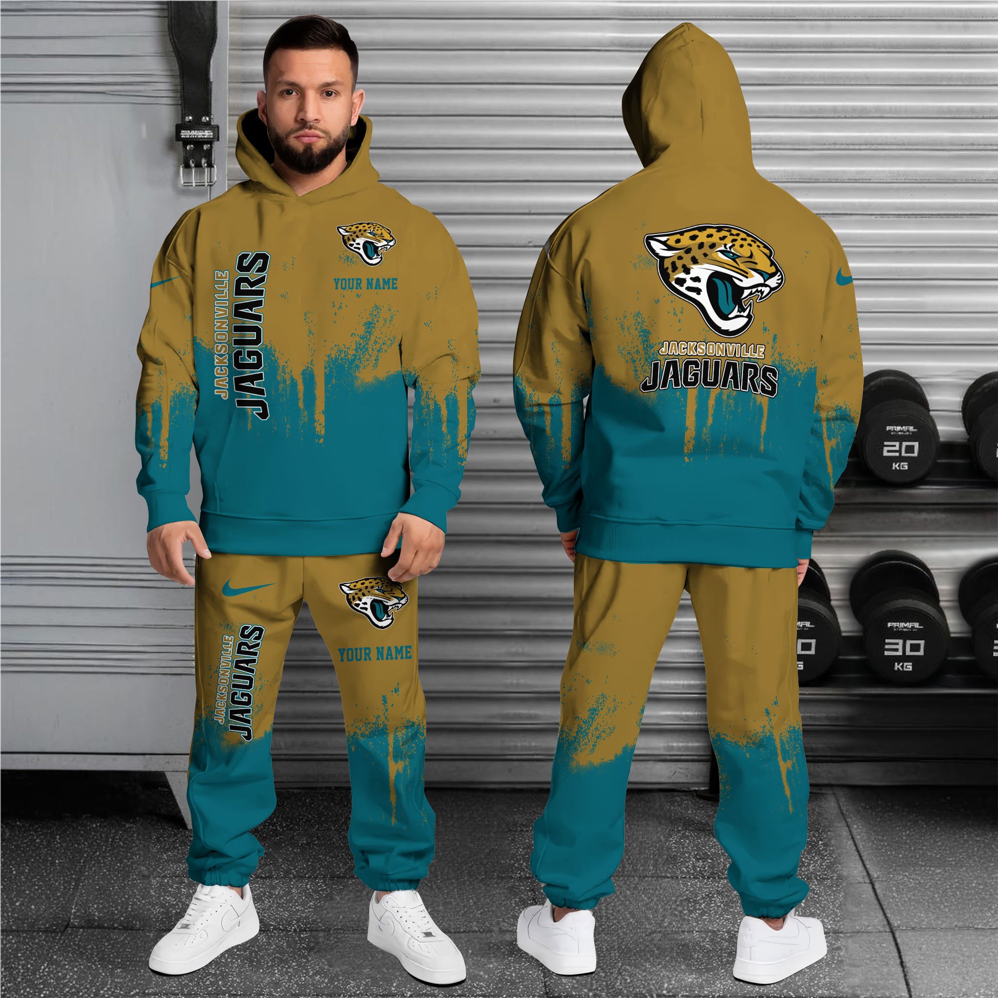 Alternative view of Jacksonville Jaguars Combo Hoodie And Sweatpants Custom Name, Gift For Sport EHIVM-62881N