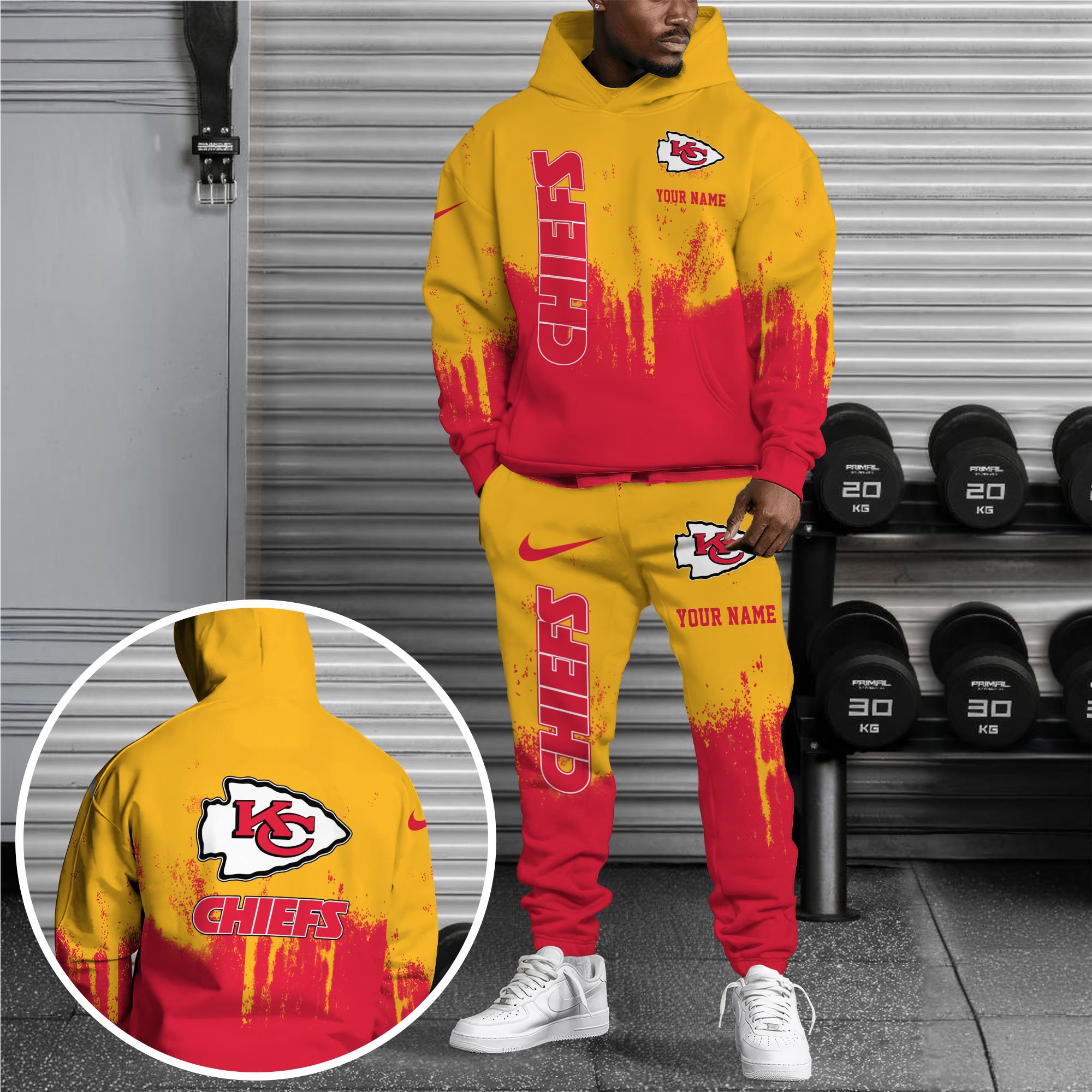 Kansas City Chiefs Combo Hoodie And Sweatpants Custom Name, Gift For Sport EHIVM-62881N