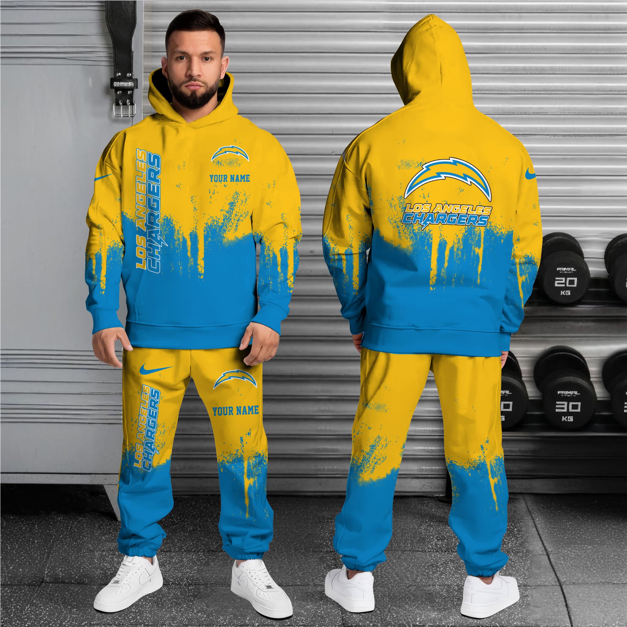 Alternative view of Los Angeles Chargers Combo Hoodie And Sweatpants Custom Name, Gift For Sport EHIVM-62881N