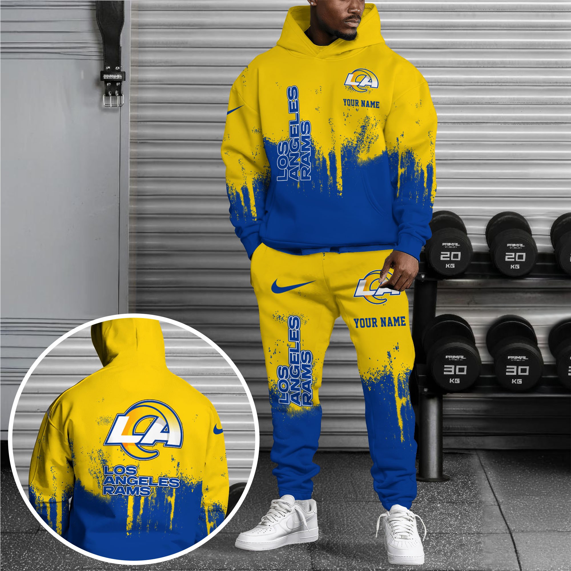 Los Angeles Rams Combo Hoodie And Sweatpants Custom Name, Gift For Sport EHIVM-62881N