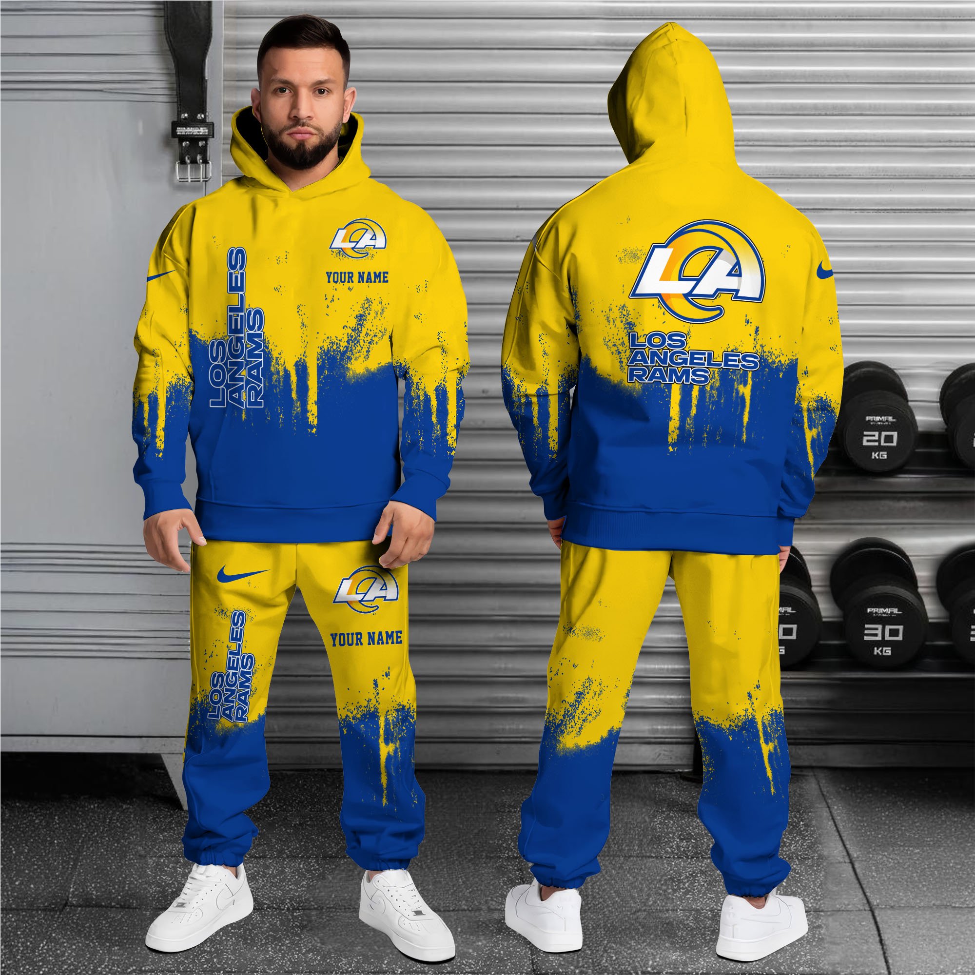 Alternative view of Los Angeles Rams Combo Hoodie And Sweatpants Custom Name, Gift For Sport EHIVM-62881N