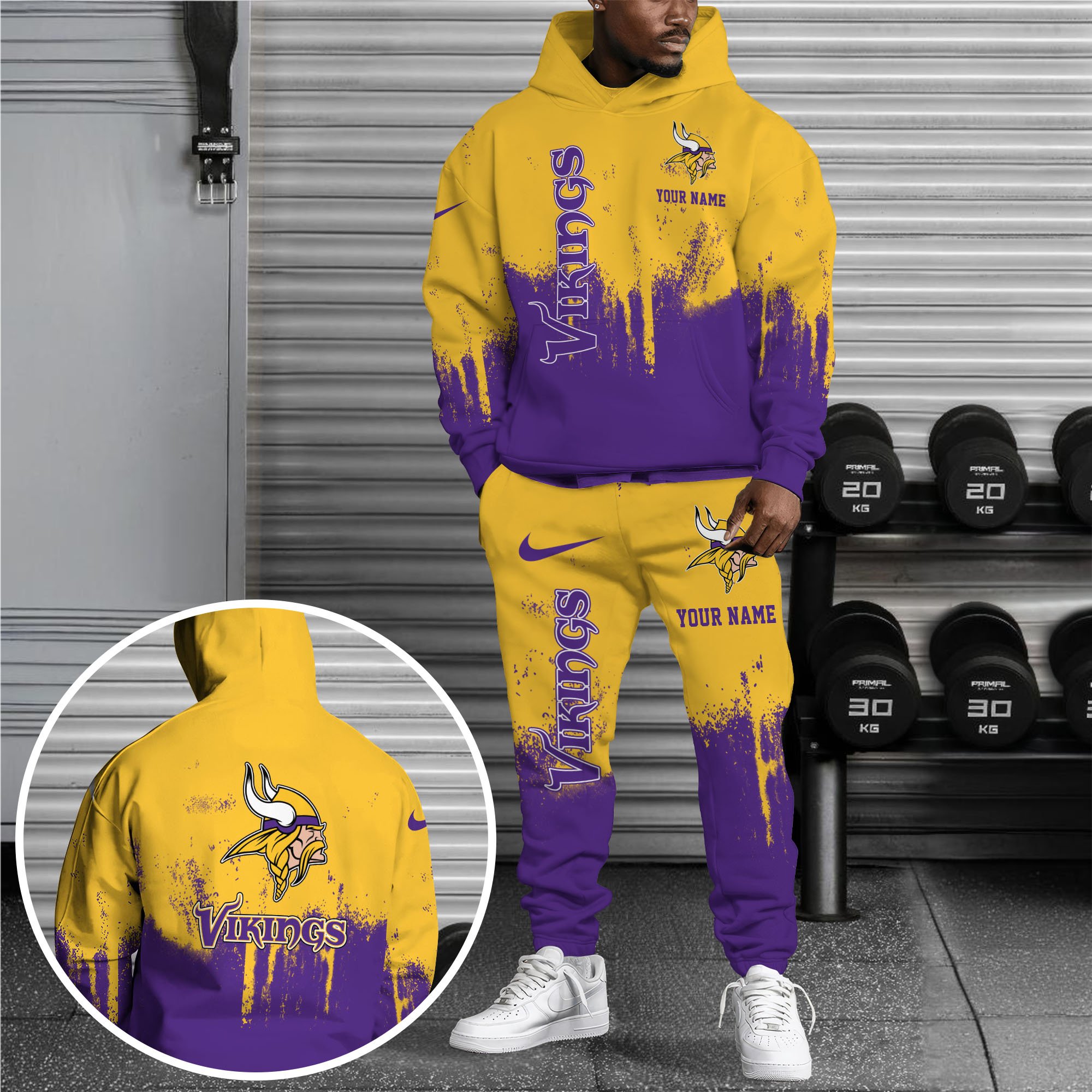 Minnesota Vikings Combo Hoodie And Sweatpants Custom Name, Gift For Sport EHIVM-62881N