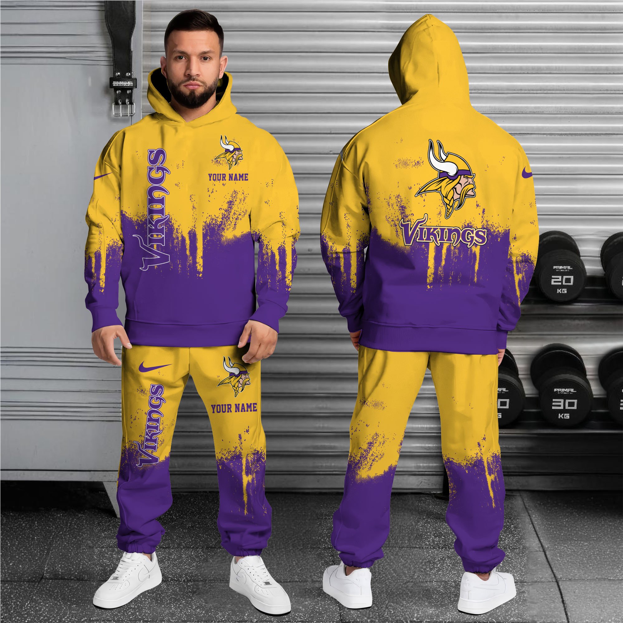 Alternative view of Minnesota Vikings Combo Hoodie And Sweatpants Custom Name, Gift For Sport EHIVM-62881N