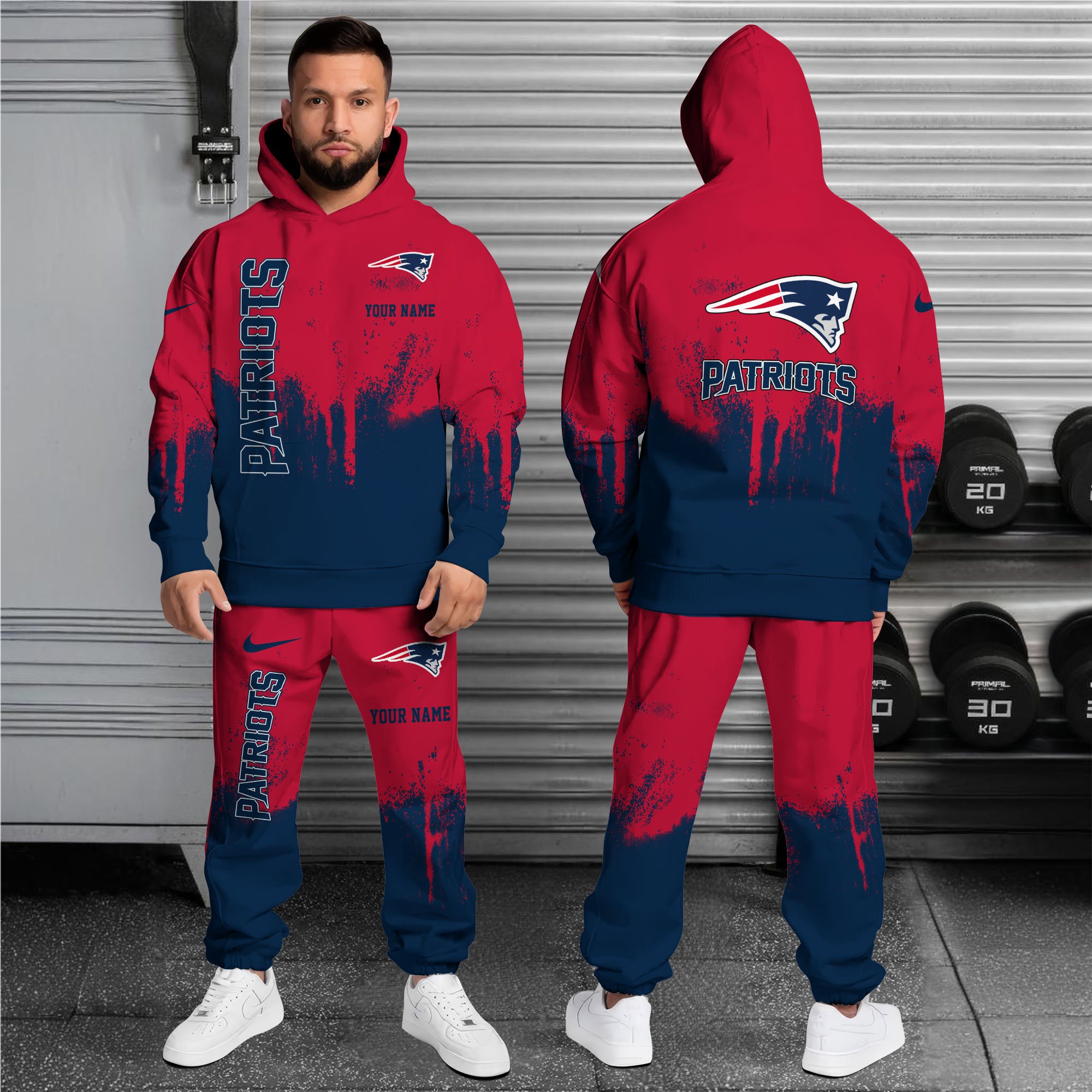 Alternative view of New England Patriots Combo Hoodie And Sweatpants Custom Name, Gift For Sport EHIVM-62881N