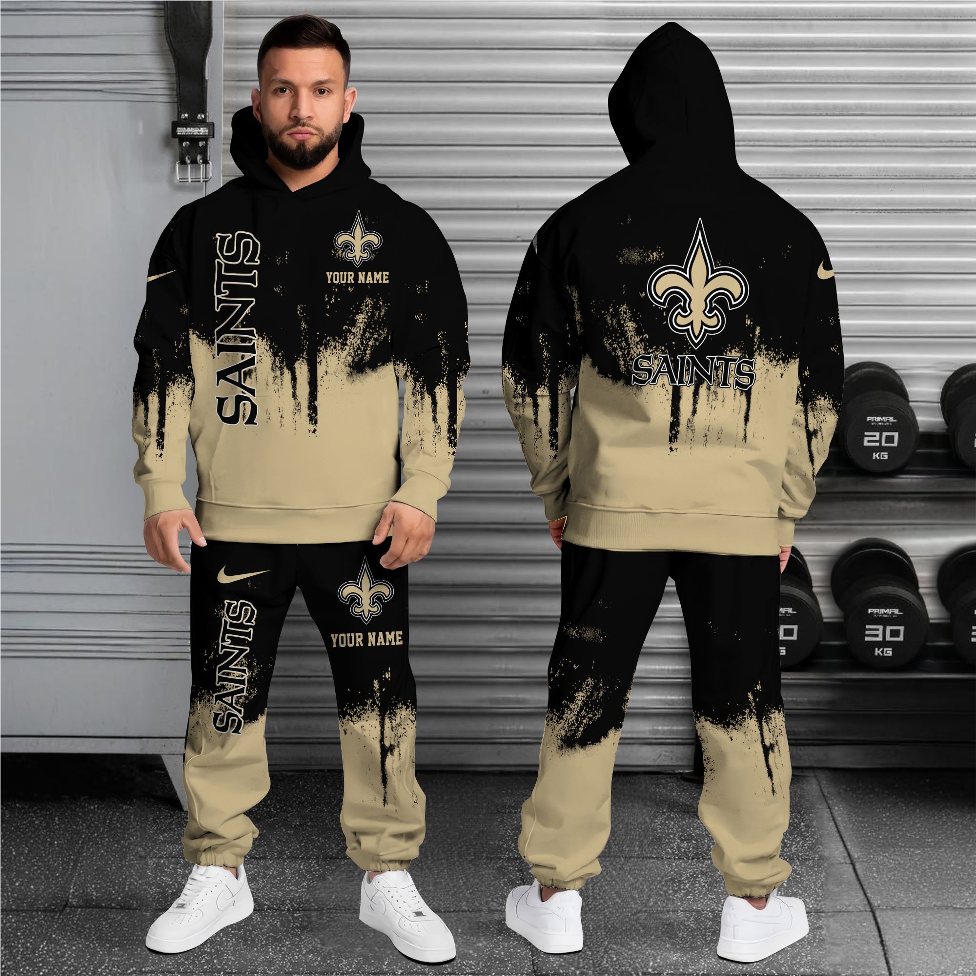 Alternative view of New Orleans Saints Combo Hoodie And Sweatpants Custom Name, Gift For Sport EHIVM-62881N