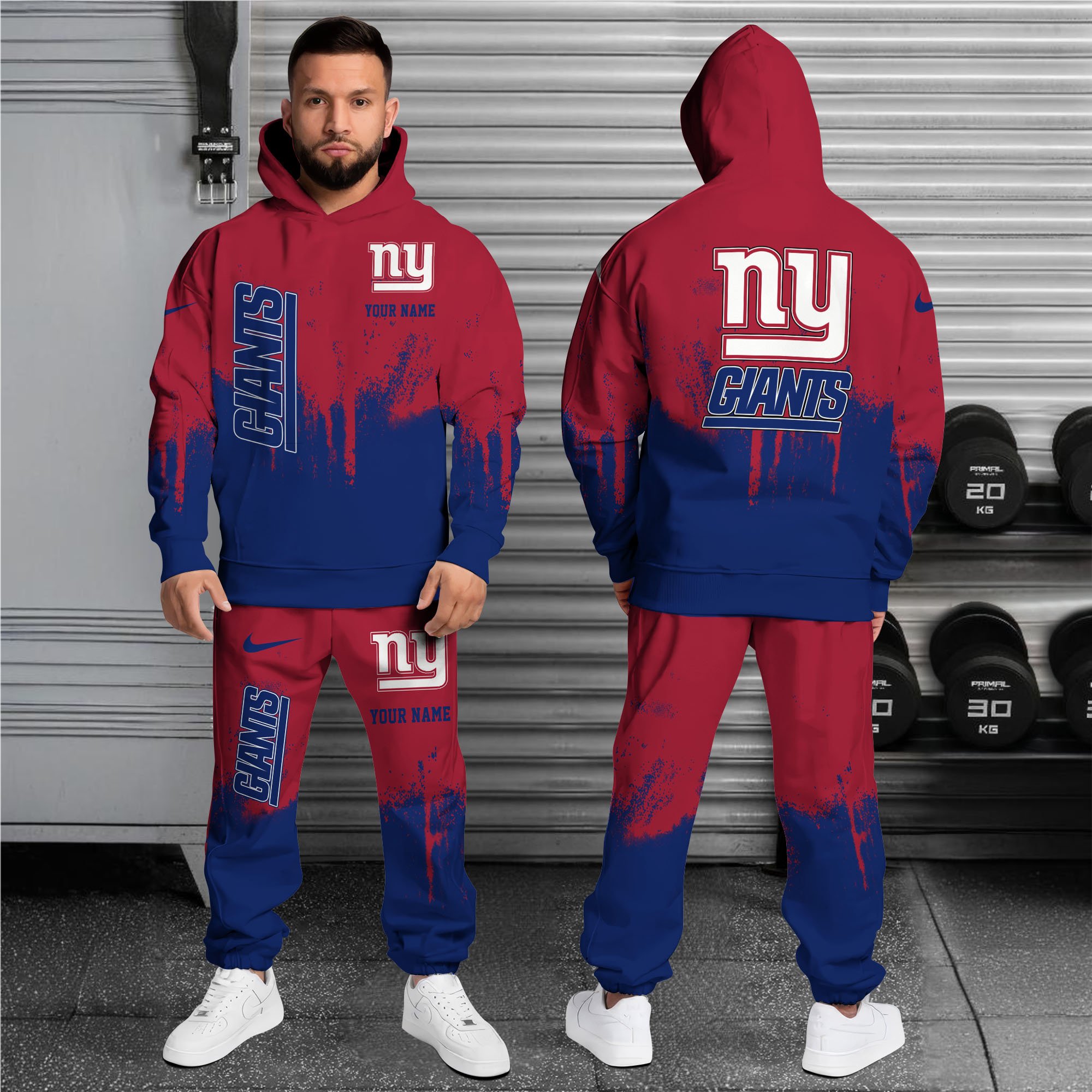 Alternative view of New York Giants Combo Hoodie And Sweatpants Custom Name, Gift For Sport EHIVM-62881N