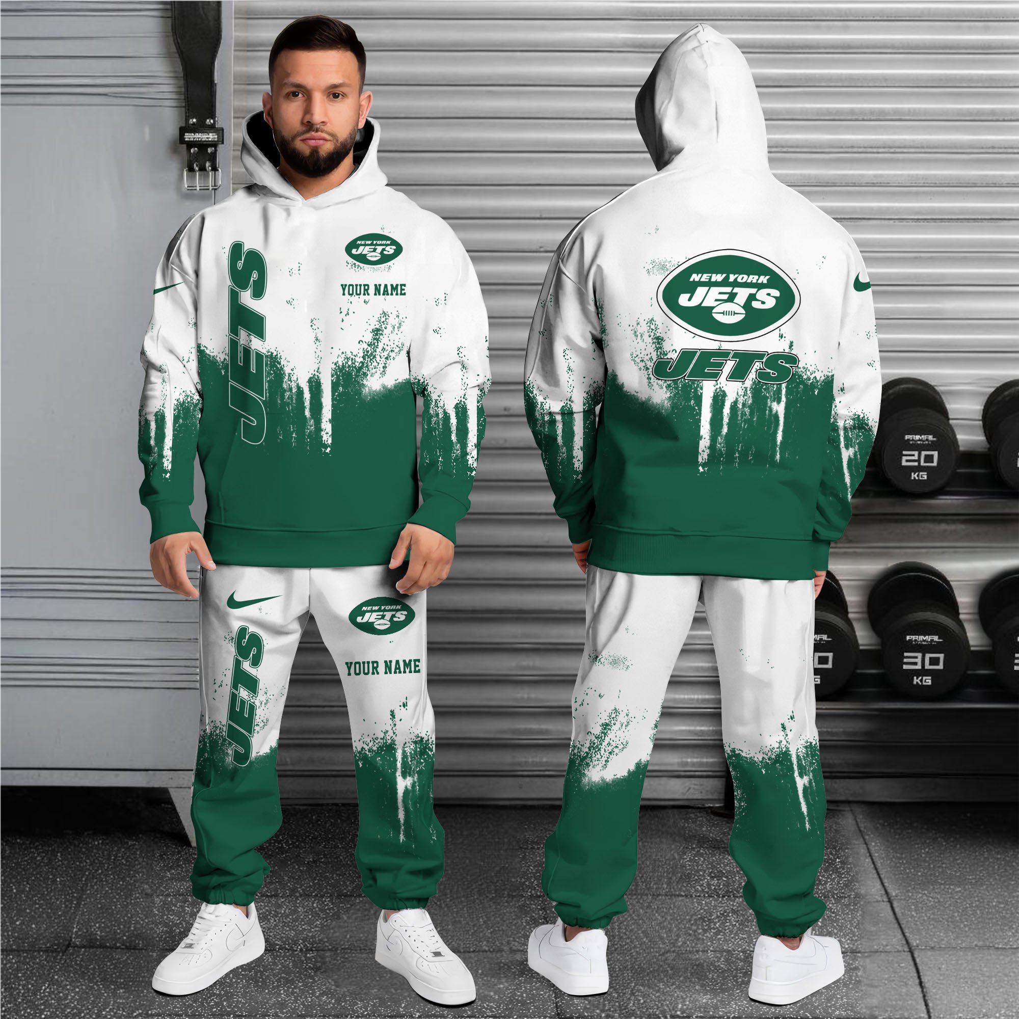 Alternative view of New York Jets Combo Hoodie And Sweatpants Custom Name, Gift For Sport EHIVM-62881N