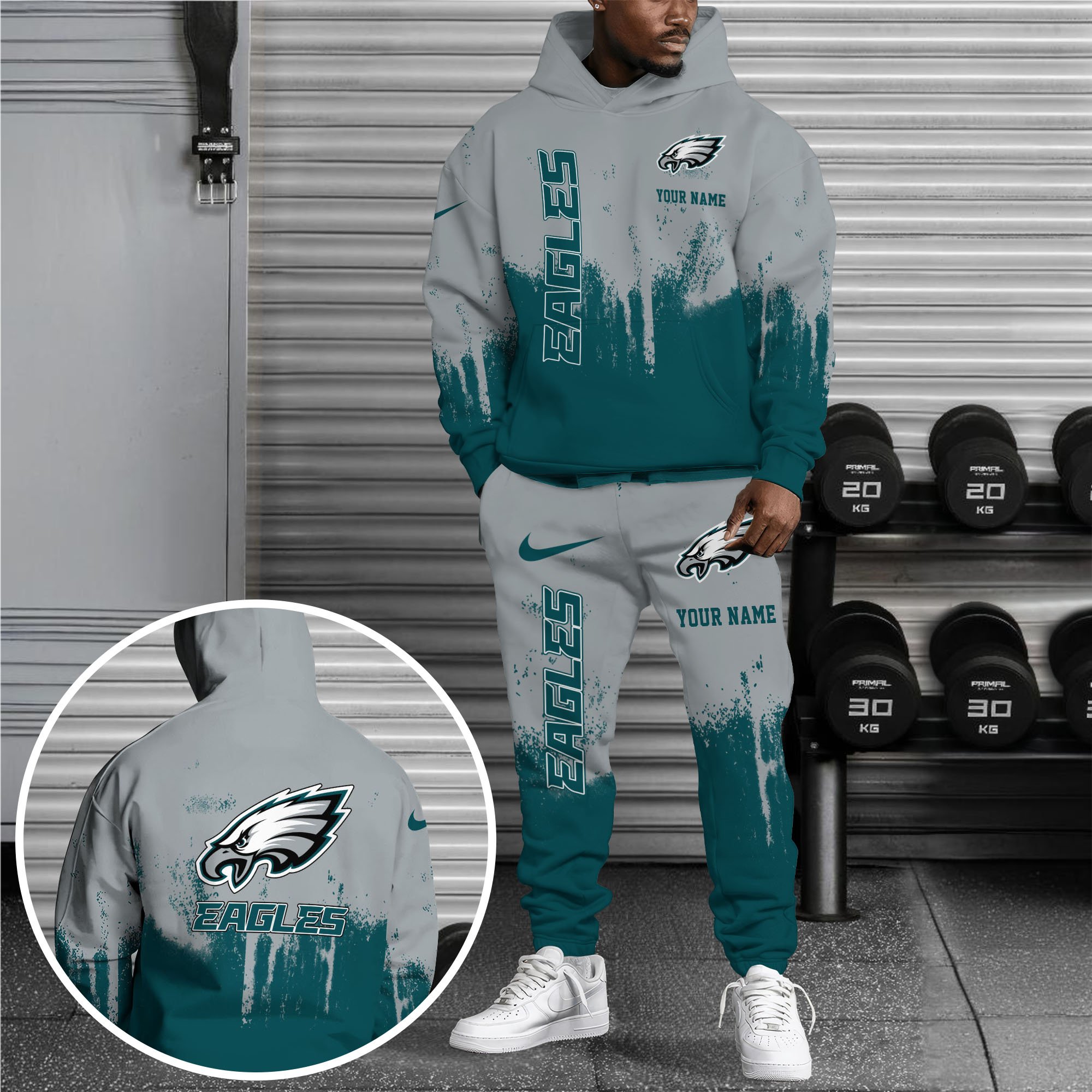 Philadelphia Eagles Combo Hoodie And Sweatpants Custom Name, Gift For Sport EHIVM-62881N