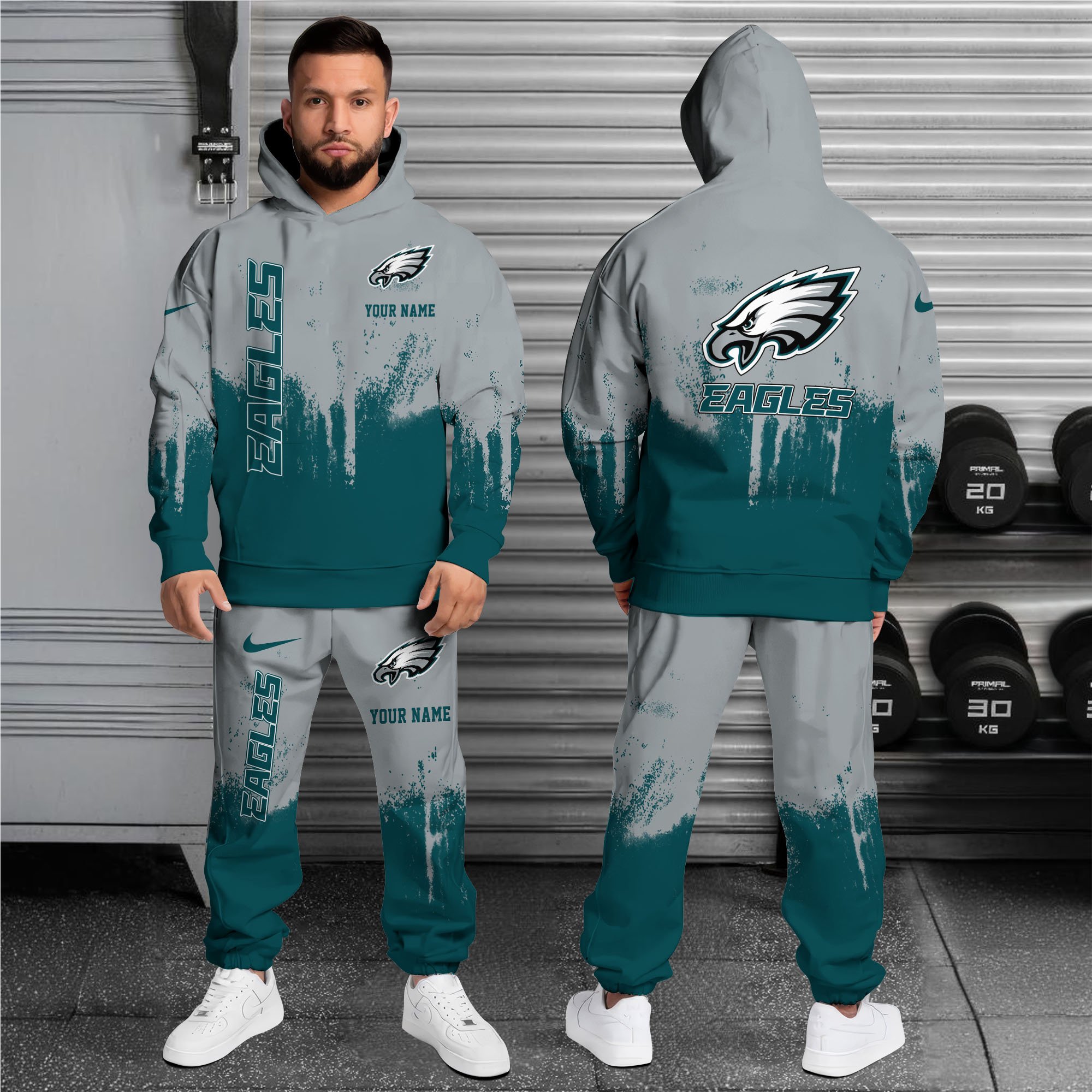 Alternative view of Philadelphia Eagles Combo Hoodie And Sweatpants Custom Name, Gift For Sport EHIVM-62881N