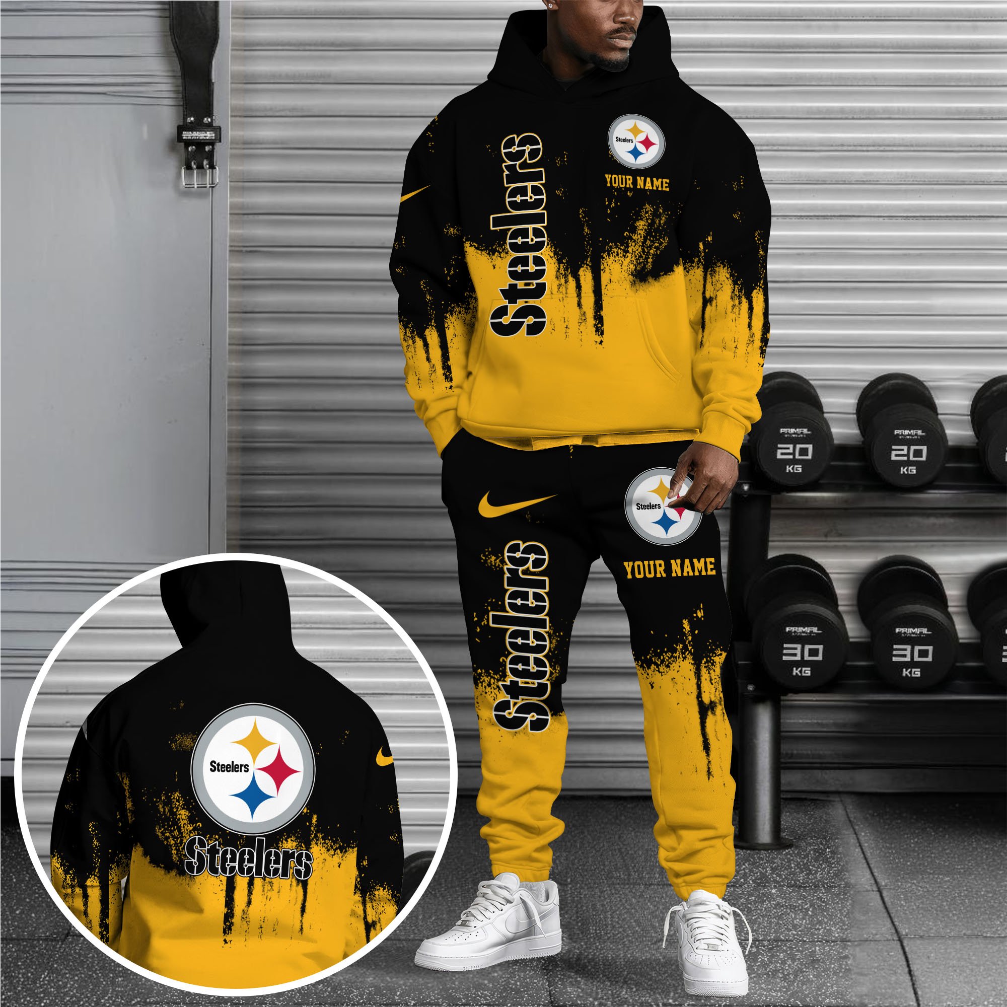 Pittsburgh Steelers Combo Hoodie And Sweatpants Custom Name, Gift For Sport EHIVM-62881N