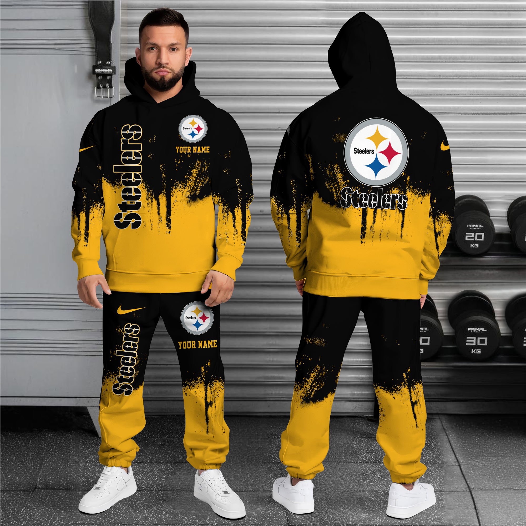 Alternative view of Pittsburgh Steelers Combo Hoodie And Sweatpants Custom Name, Gift For Sport EHIVM-62881N