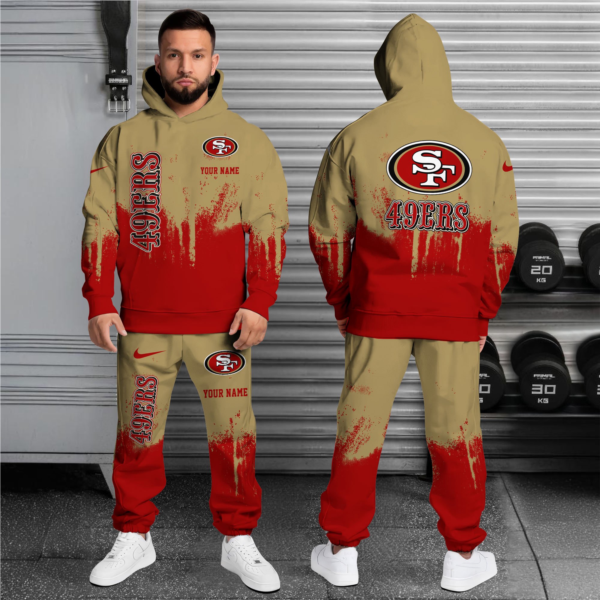 Alternative view of San Francisco 49ers Combo Hoodie And Sweatpants Custom Name, Gift For Sport EHIVM-62881N