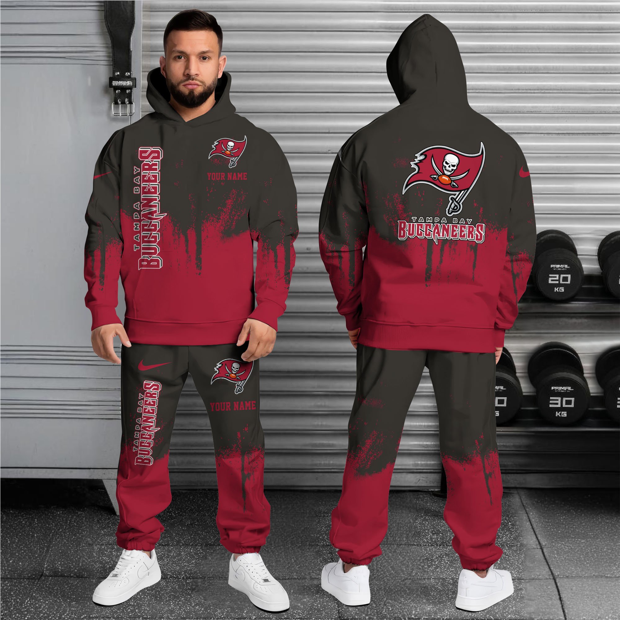 Alternative view of Tampa Bay Buccaneers Combo Hoodie And Sweatpants Custom Name, Gift For Sport EHIVM-62881N
