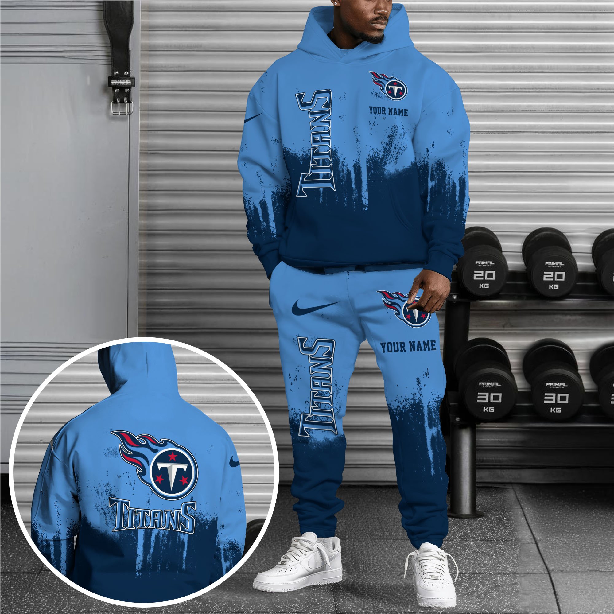 Tennessee Titans Combo Hoodie And Sweatpants Custom Name, Gift For Sport EHIVM-62881N