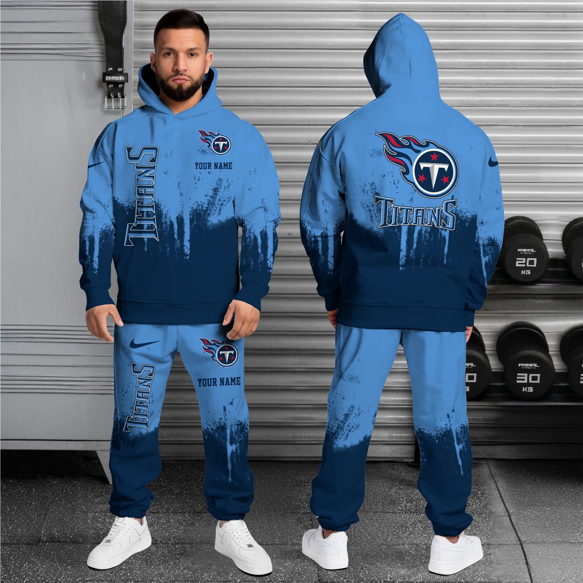 Alternative view of Tennessee Titans Combo Hoodie And Sweatpants Custom Name, Gift For Sport EHIVM-62881N