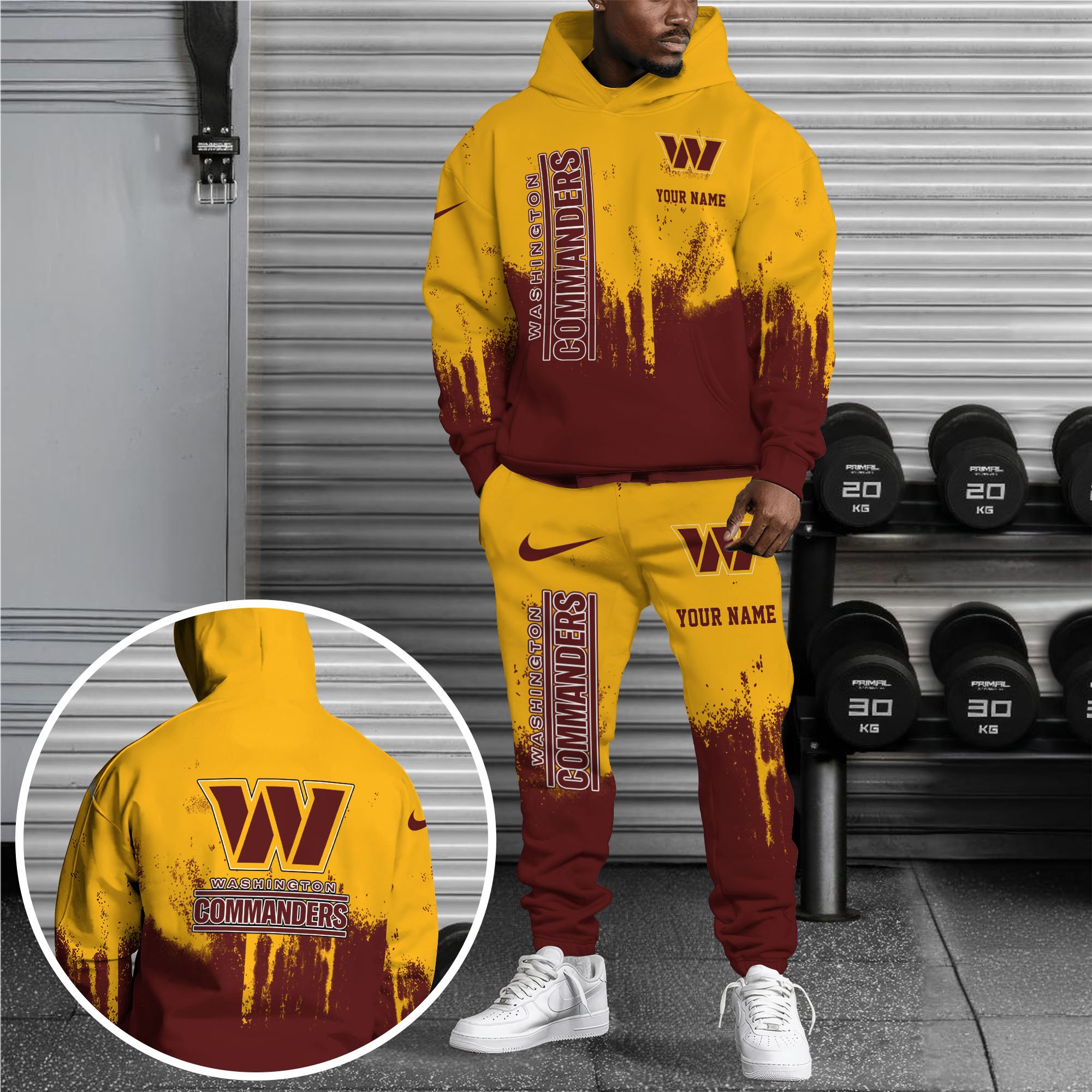 Washington Commanders Combo Hoodie And Sweatpants Custom Name, Gift For Sport EHIVM-62881N