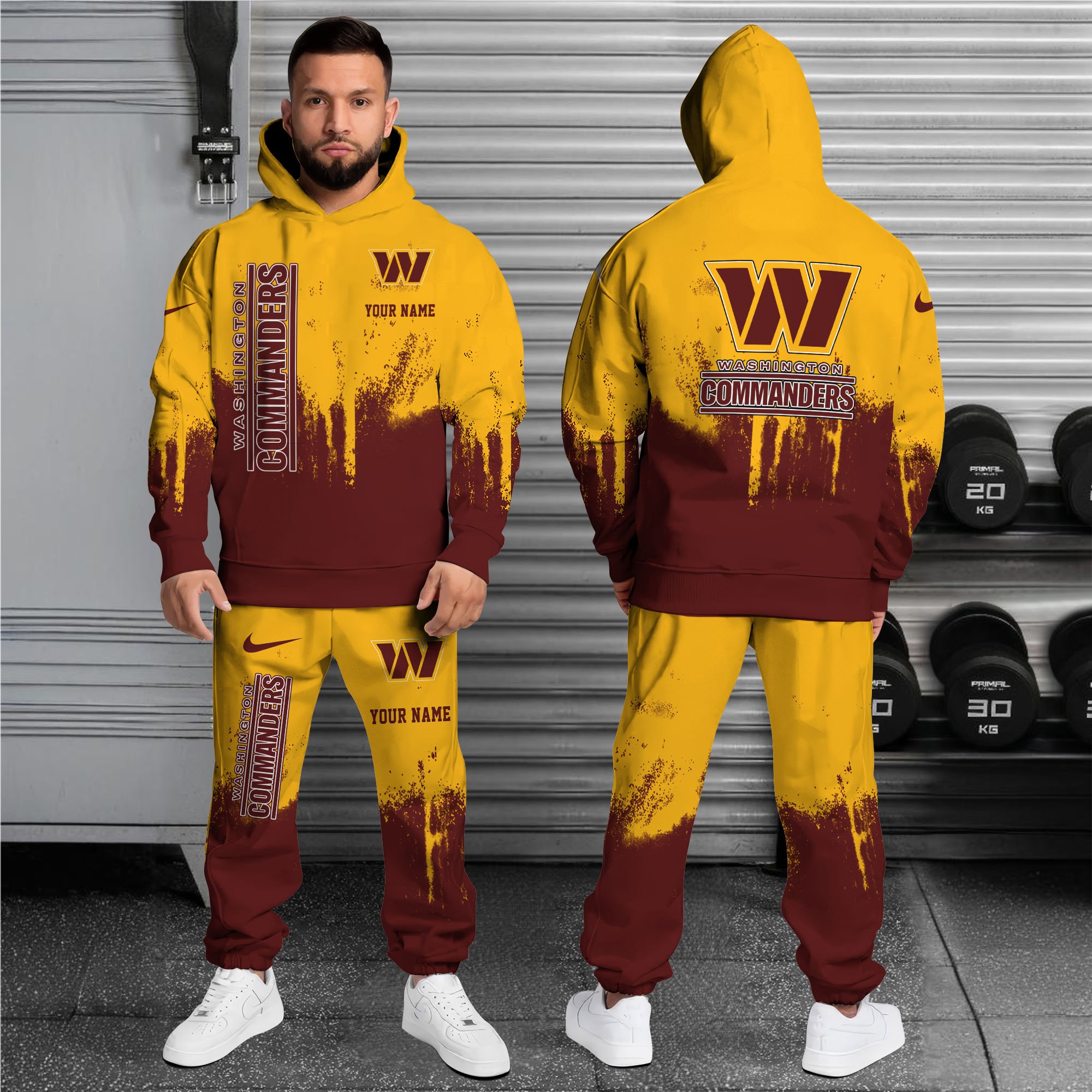 Alternative view of Washington Commanders Combo Hoodie And Sweatpants Custom Name, Gift For Sport EHIVM-62881N