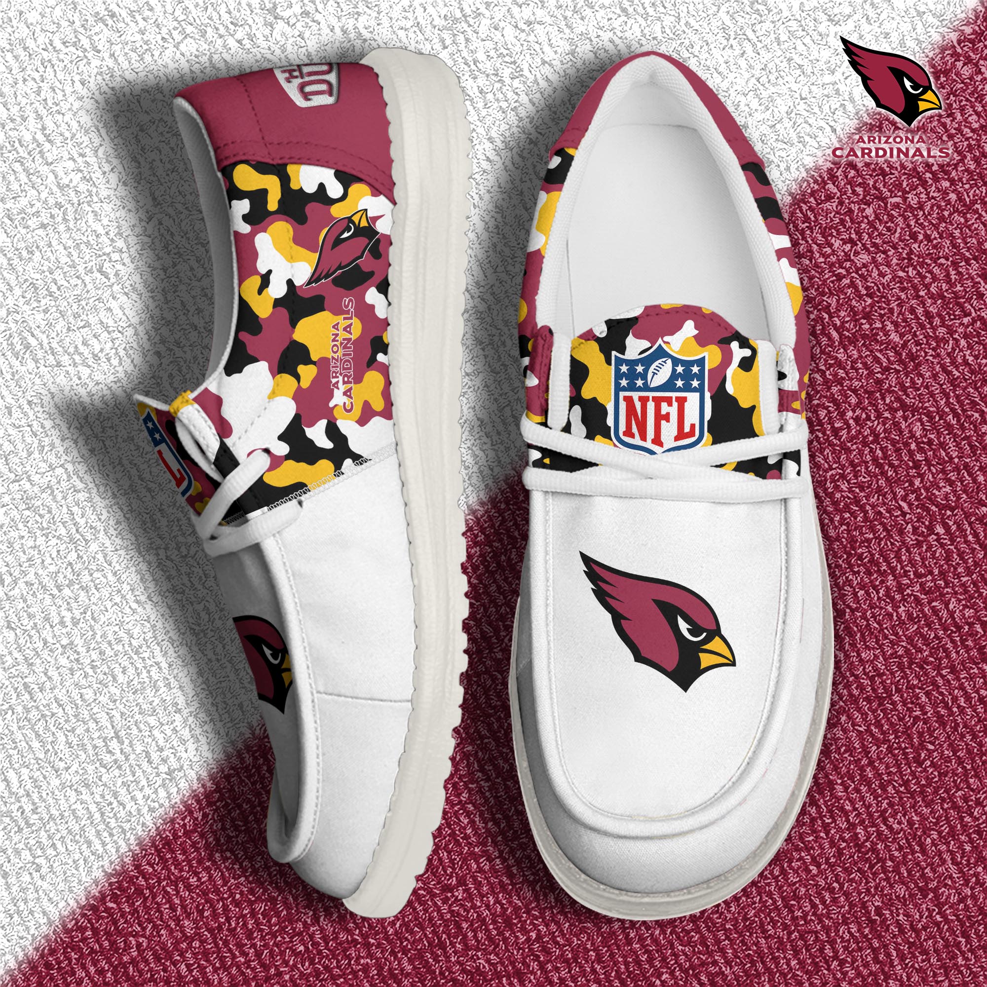 Arizona Cardinals Football H-D Canvas Loafer Shoes Custom Your Name, Sport Shoes For Fan, Fan Gifts EHIVM-04031614N