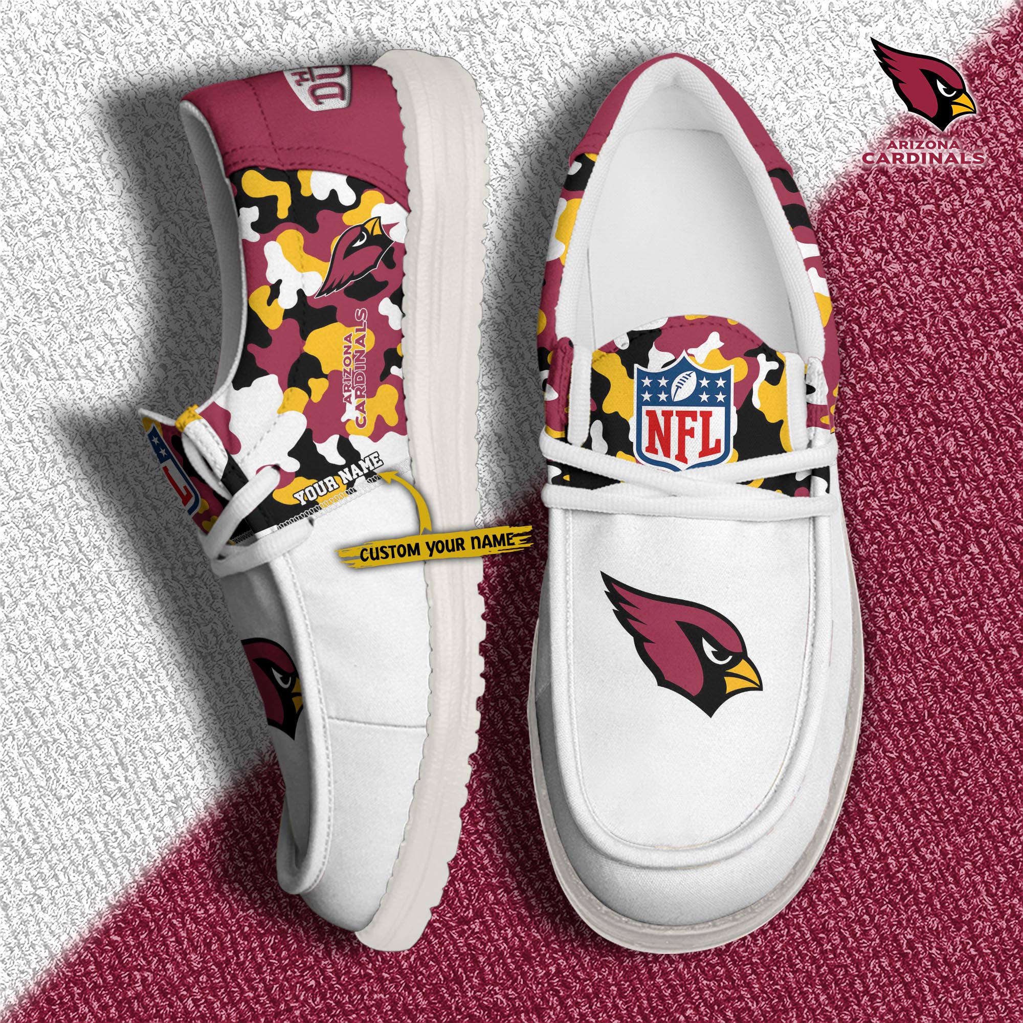 Alternative view of Arizona Cardinals Football H-D Canvas Loafer Shoes Custom Your Name, Sport Shoes For Fan, Fan Gifts EHIVM-04031614N