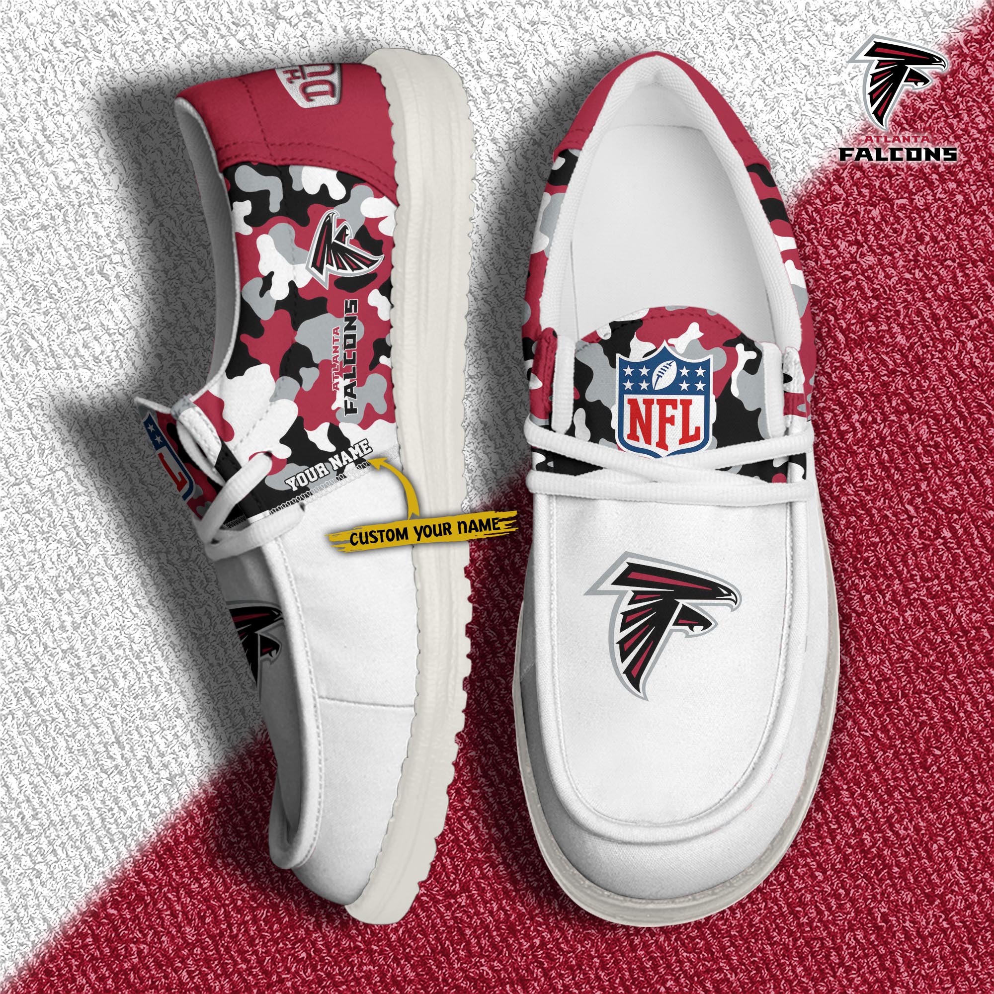 Alternative view of Atlanta Falcons Football H-D Canvas Loafer Shoes Custom Your Name, Sport Shoes For Fan, Fan Gifts EHIVM-04031614N