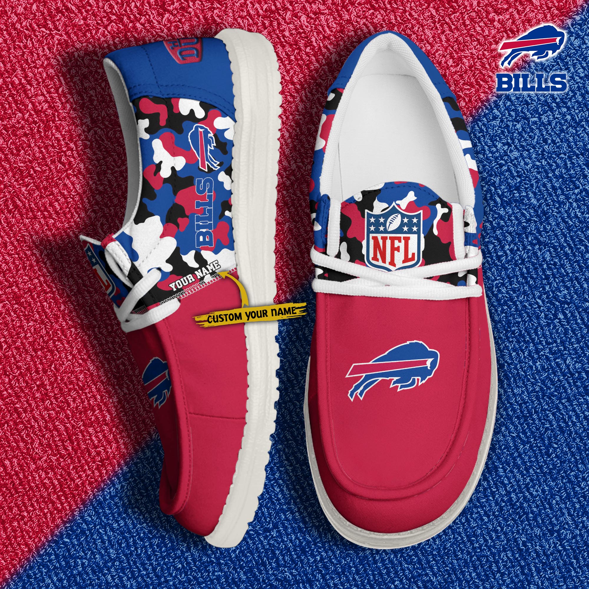 Alternative view of Buffalo Bills Football H-D Canvas Loafer Shoes Custom Your Name, Sport Shoes For Fan, Fan Gifts EHIVM-04031614N
