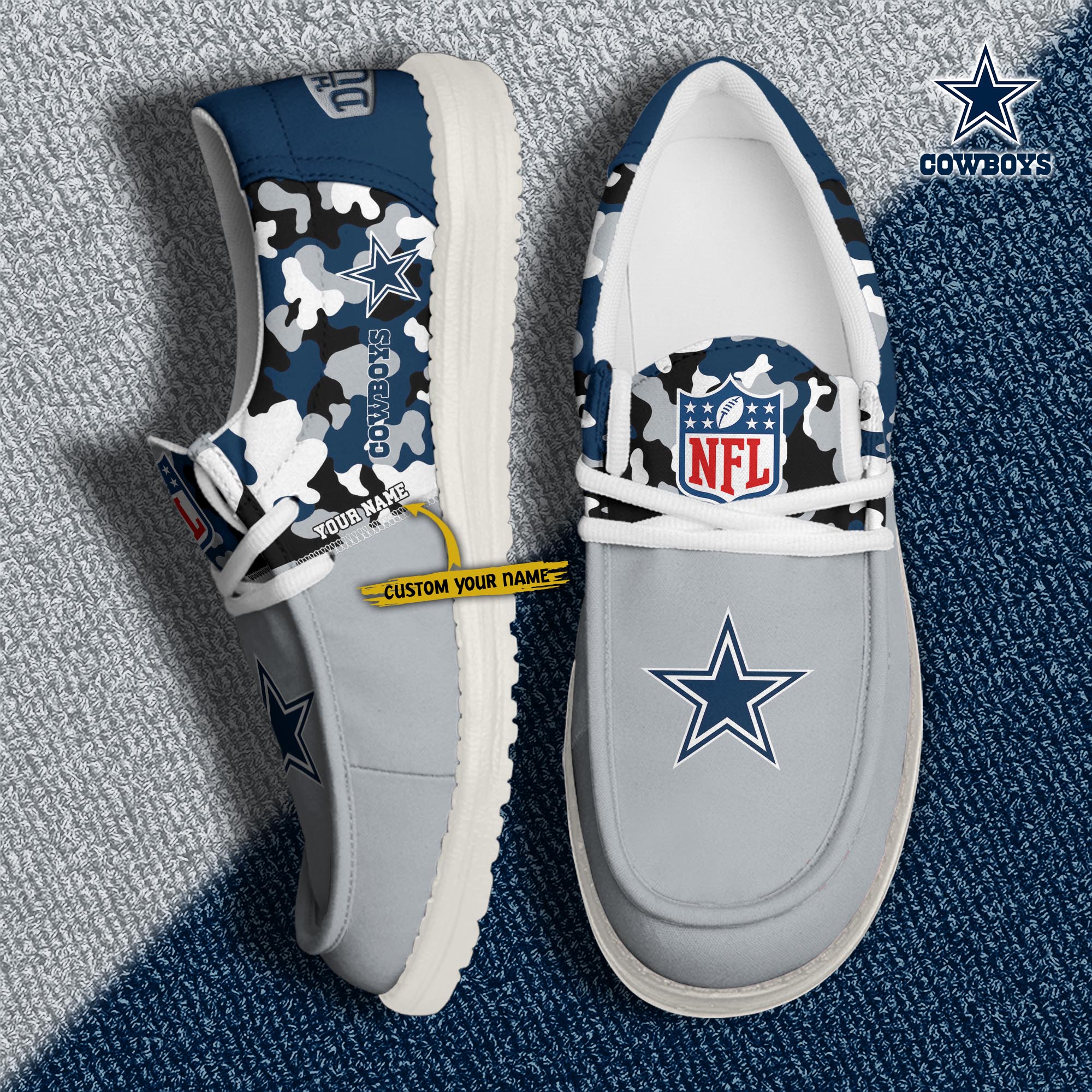 Alternative view of Dallas Cowboys Football H-D Canvas Loafer Shoes Custom Your Name, Sport Shoes For Fan, Fan Gifts EHIVM-04031614N