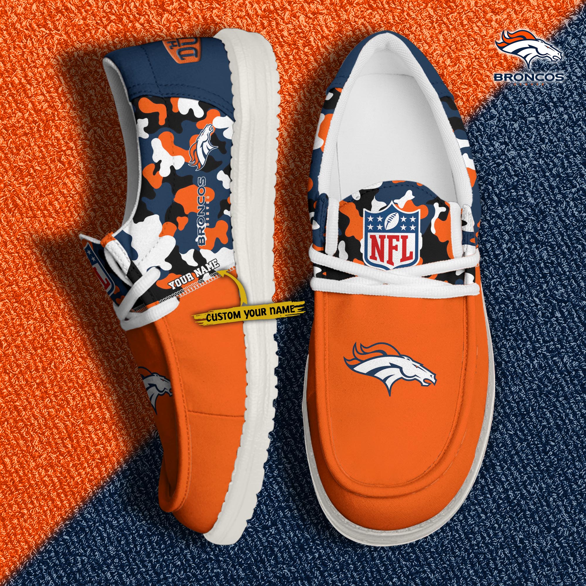 Alternative view of Denver Broncos Football H-D Canvas Loafer Shoes Custom Your Name, Sport Shoes For Fan, Fan Gifts EHIVM-04031614N