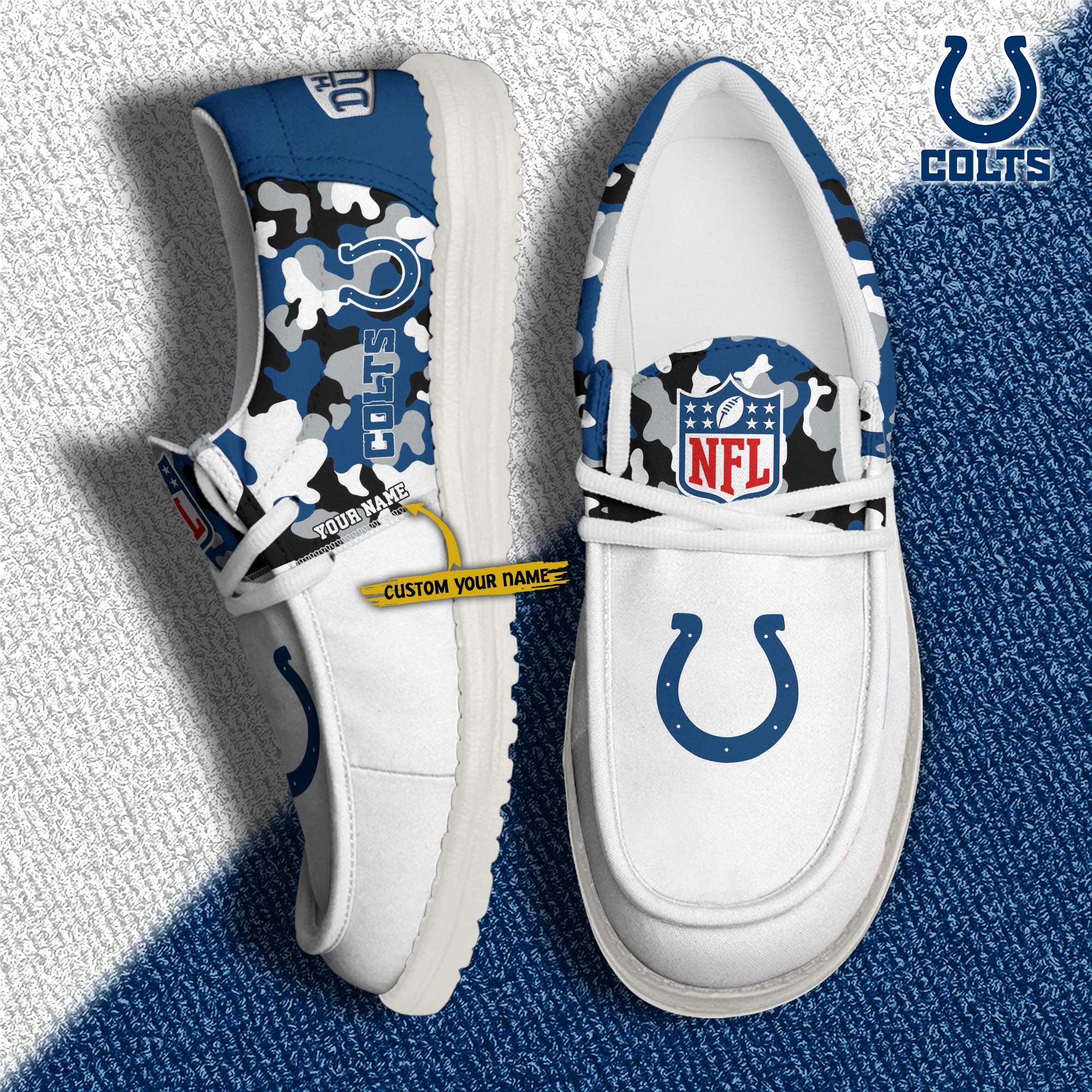 Alternative view of Indianapolis Colts Football H-D Canvas Loafer Shoes Custom Your Name, Sport Shoes For Fan, Fan Gifts EHIVM-04031614N