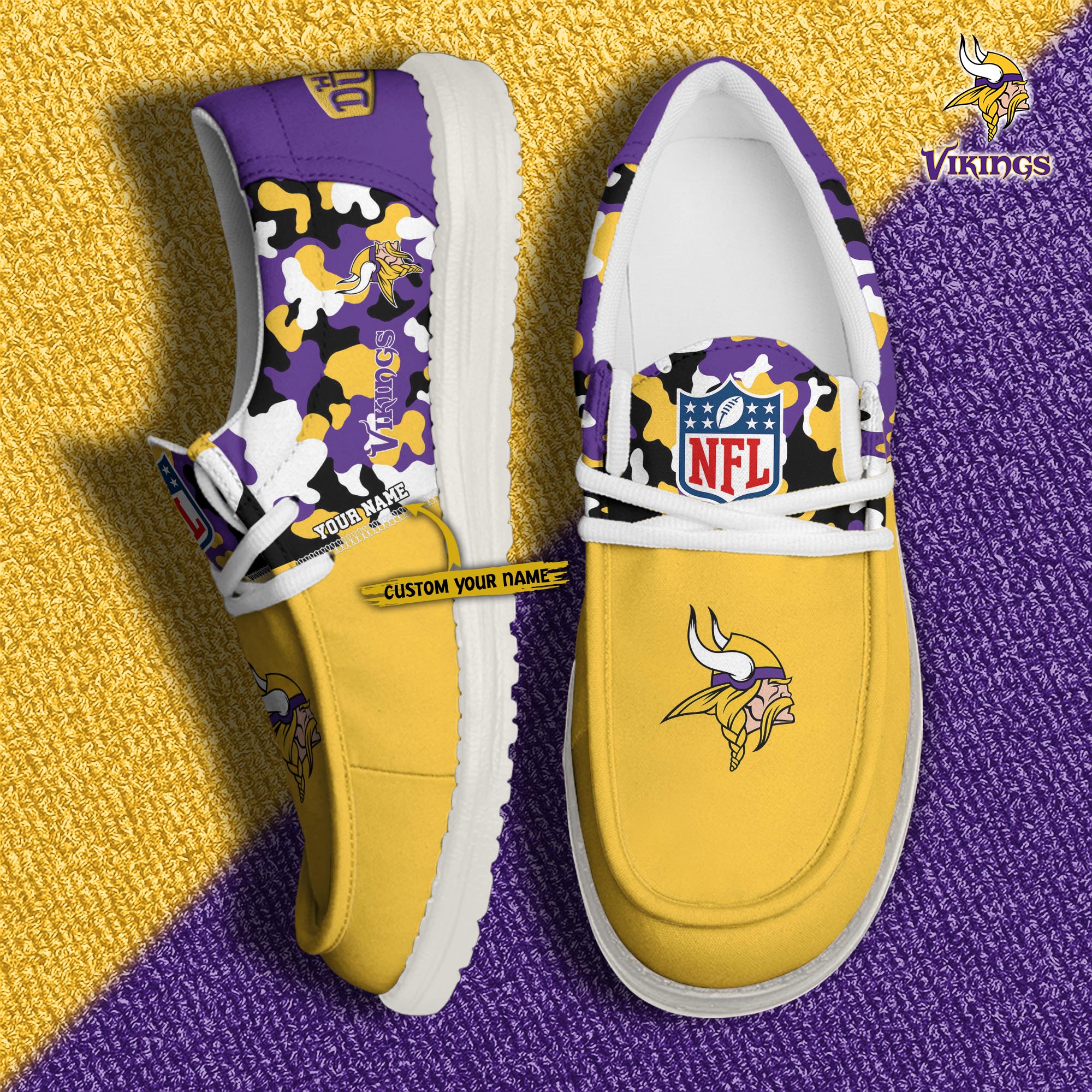 Alternative view of Minnesota Vikings Football H-D Canvas Loafer Shoes Custom Your Name, Sport Shoes For Fan, Fan Gifts EHIVM-04031614N