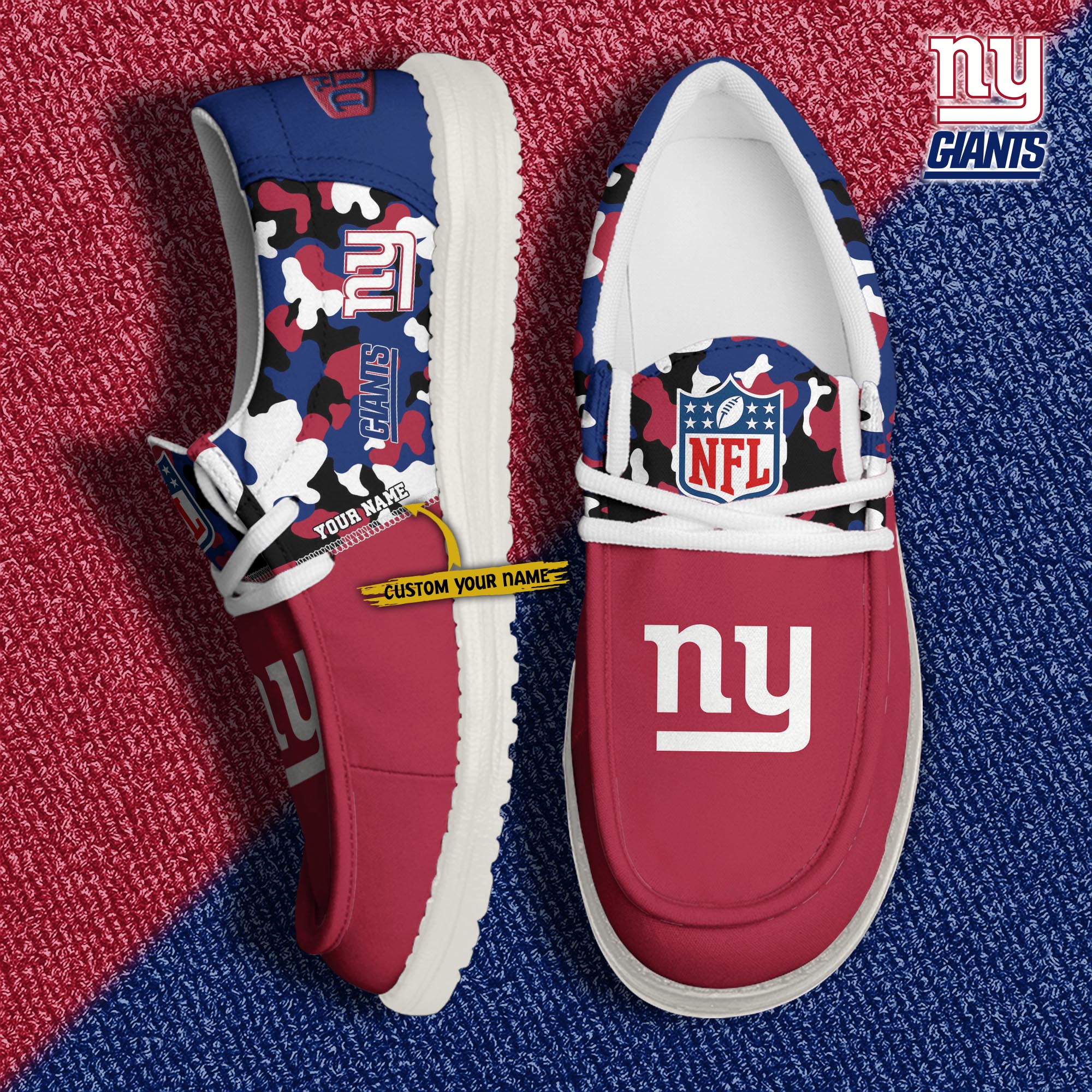 Alternative view of New York Giants Football H-D Canvas Loafer Shoes Custom Your Name, Sport Shoes For Fan, Fan Gifts EHIVM-04031614N
