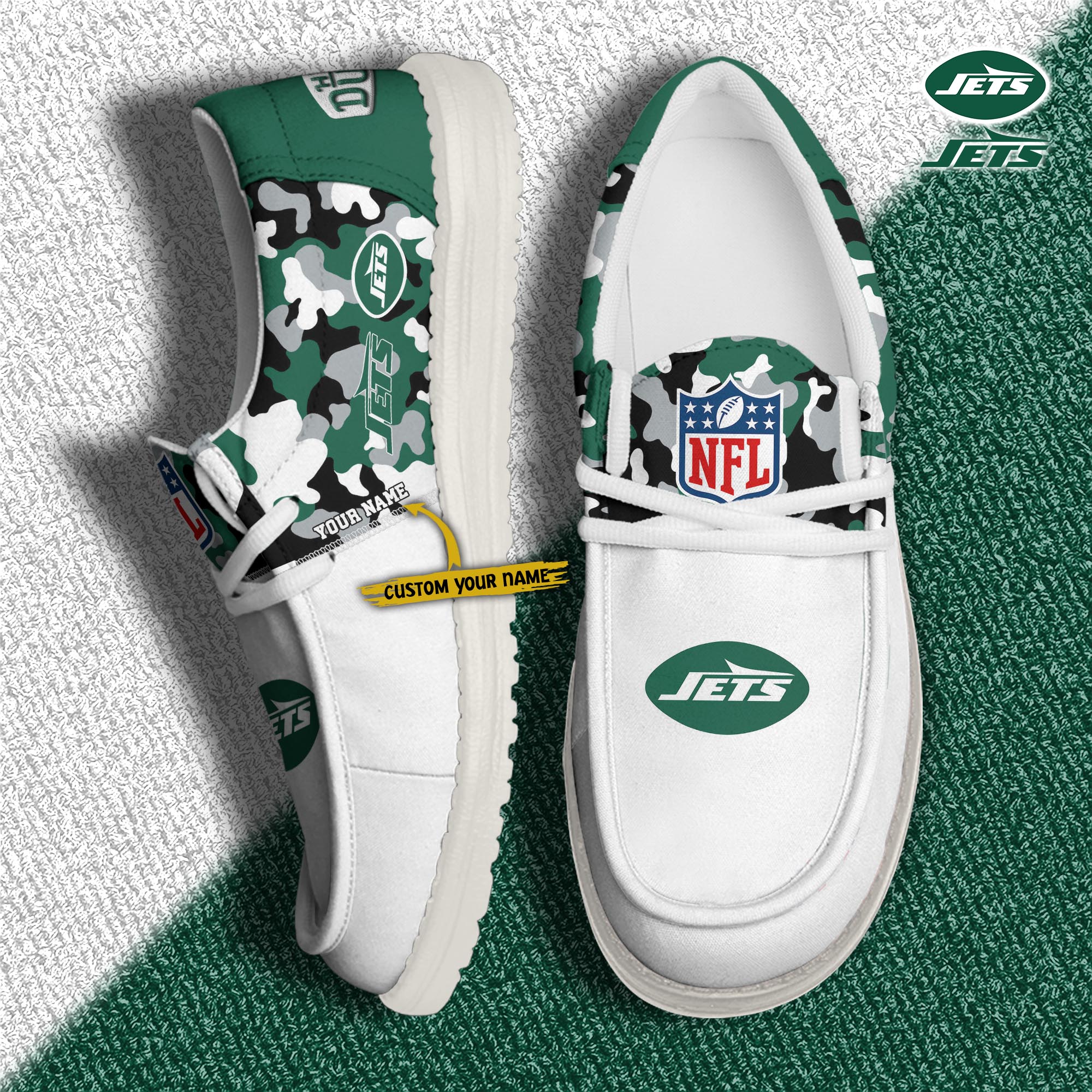Alternative view of New York Jets Football H-D Canvas Loafer Shoes Custom Your Name, Sport Shoes For Fan, Fan Gifts EHIVM-04031614N