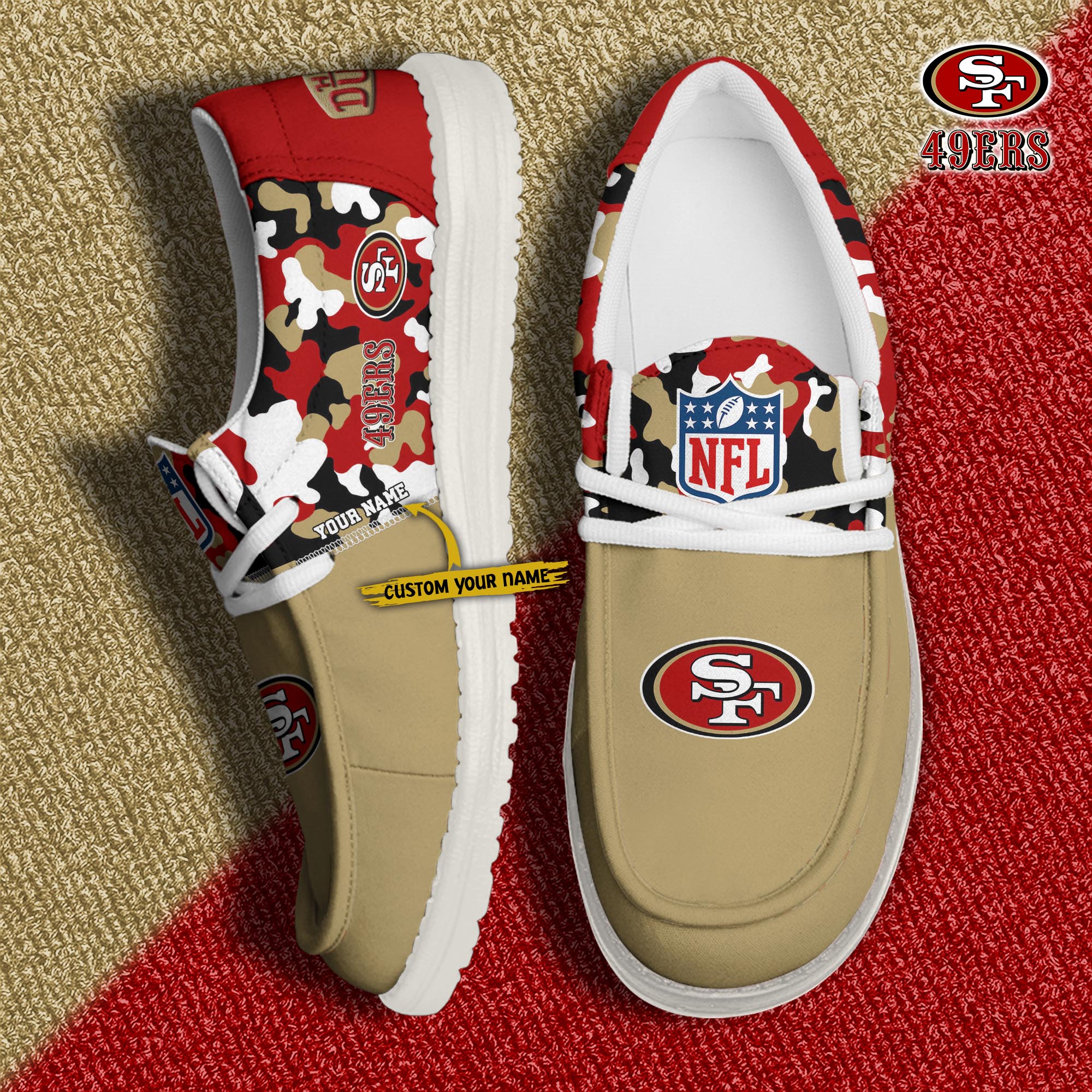 Alternative view of San Francisco 49ers Football H-D Canvas Loafer Shoes Custom Your Name, Sport Shoes For Fan, Fan Gifts EHIVM-04031614N