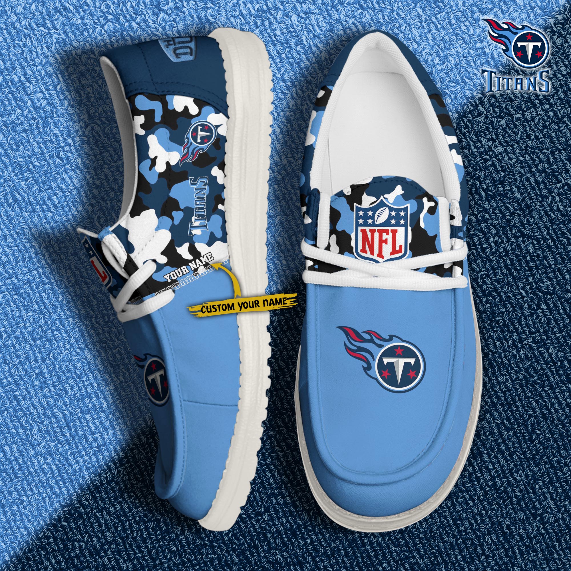 Alternative view of Tennessee Titans Football H-D Canvas Loafer Shoes Custom Your Name, Sport Shoes For Fan, Fan Gifts EHIVM-04031614N