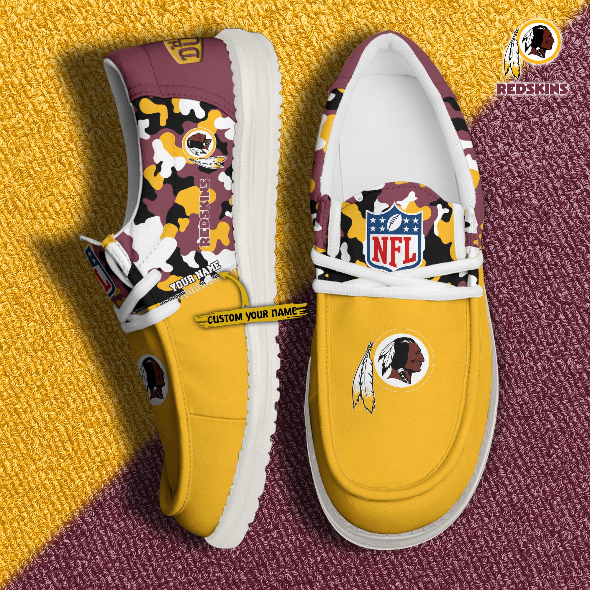 Alternative view of Washington Redskins Football H-D Canvas Loafer Shoes Custom Your Name, Sport Shoes For Fan, Fan Gifts EHIVM-04031614N