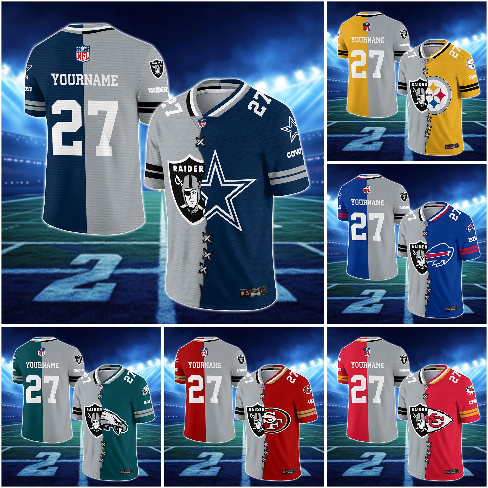 Las Vegas Raiders House Divided Vneck Football Jersey Custom Any Teams, Custom Name, Number And Team, House Divided Football Gift EHIVM-10033806N
