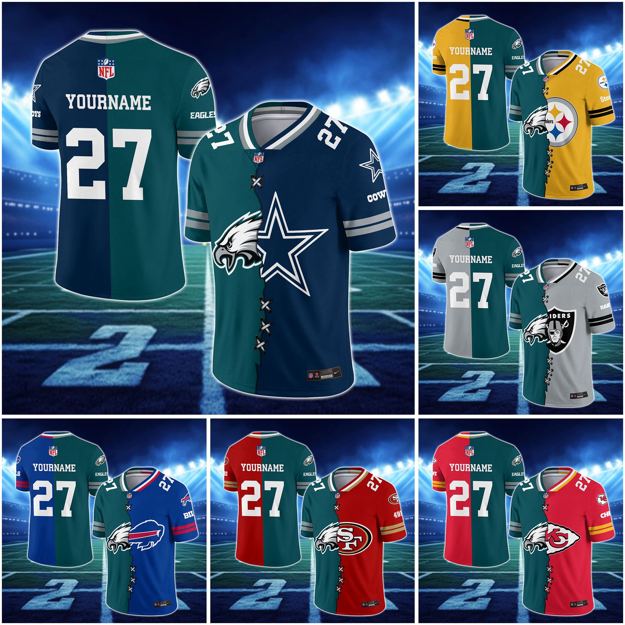 House Divided Vneck Football Jersey Custom Any Teams, Custom Name, Number And Team, House Divided Football Gift EHIVM-10033806N