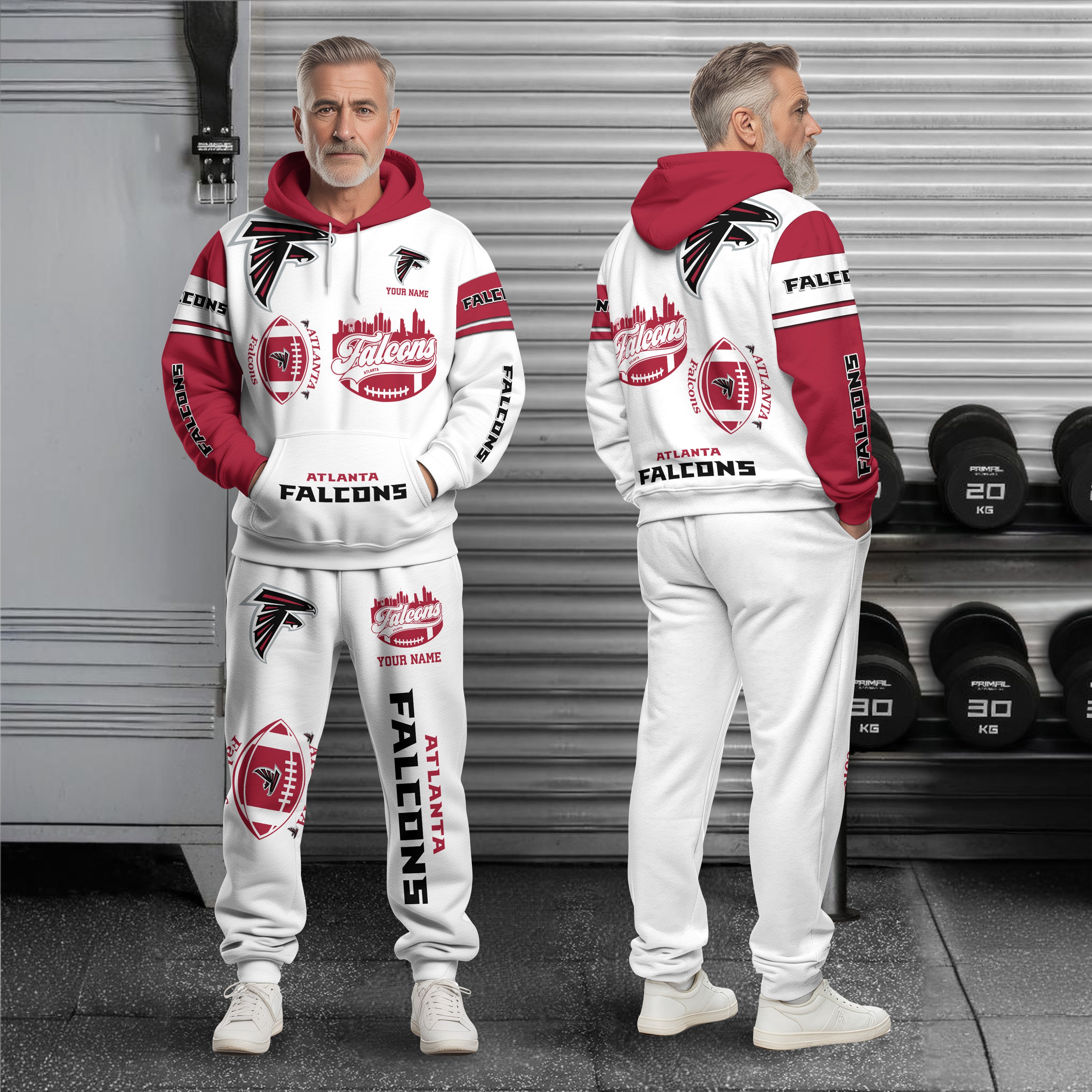 Atlanta Falcons Combo Hoodie And Sweatpants Custom Name, Gift For Sport EHIVM-10284262N