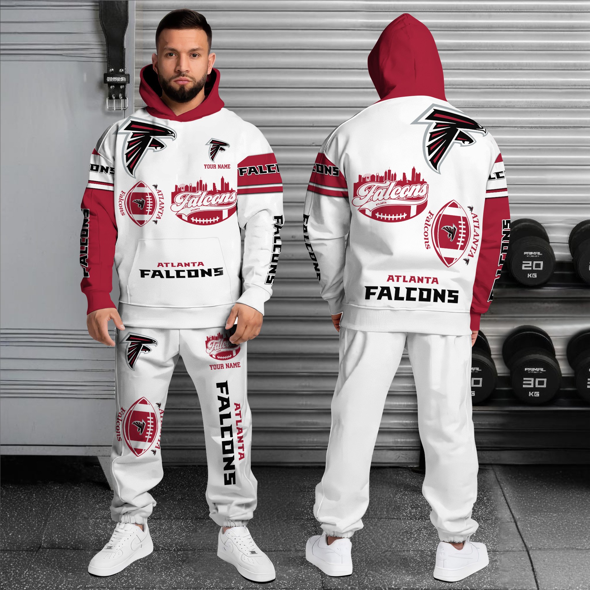 Alternative view of Atlanta Falcons Combo Hoodie And Sweatpants Custom Name, Gift For Sport EHIVM-10284262N