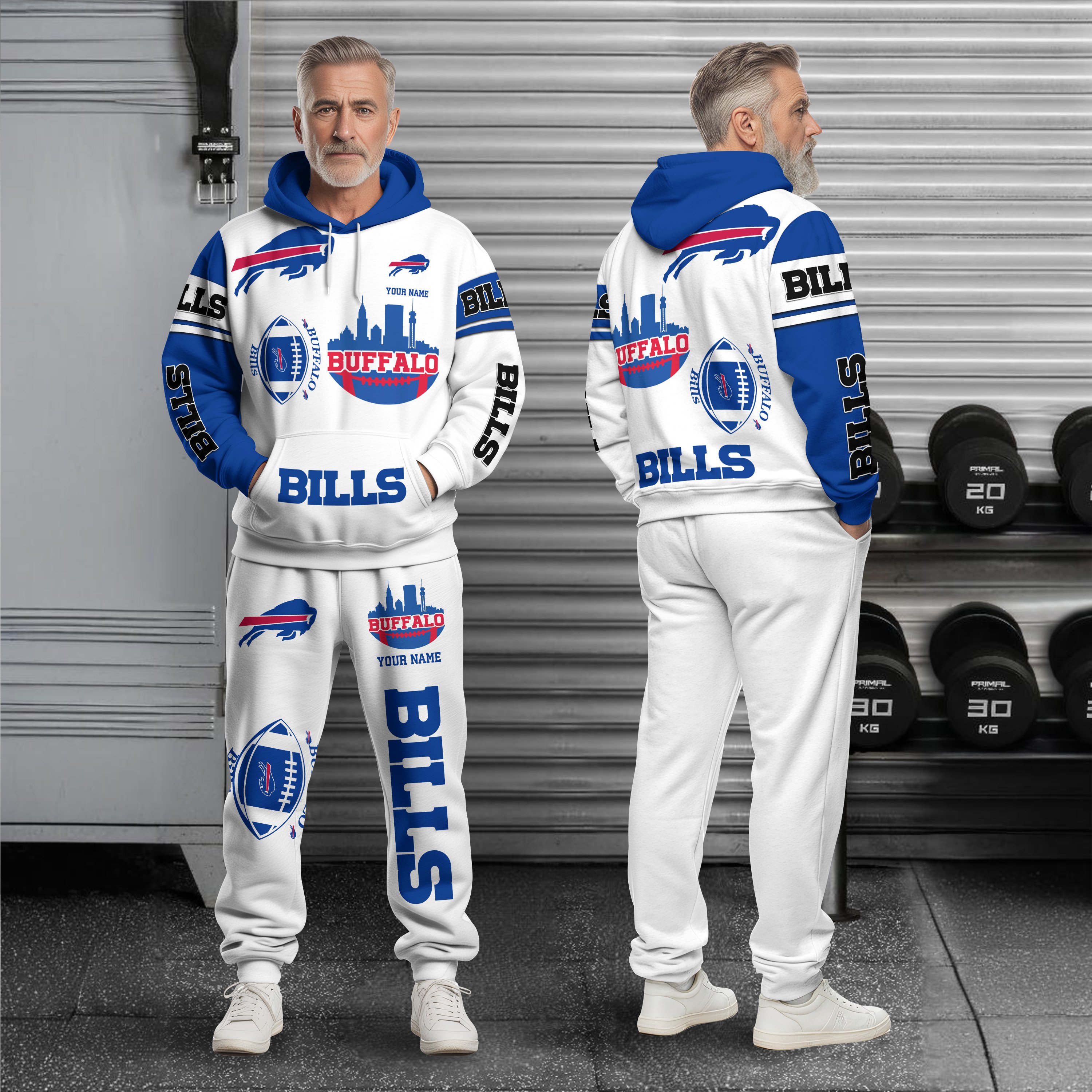 Buffalo Bills Combo Hoodie And Sweatpants Custom Name, Gift For Sport EHIVM-10284262N