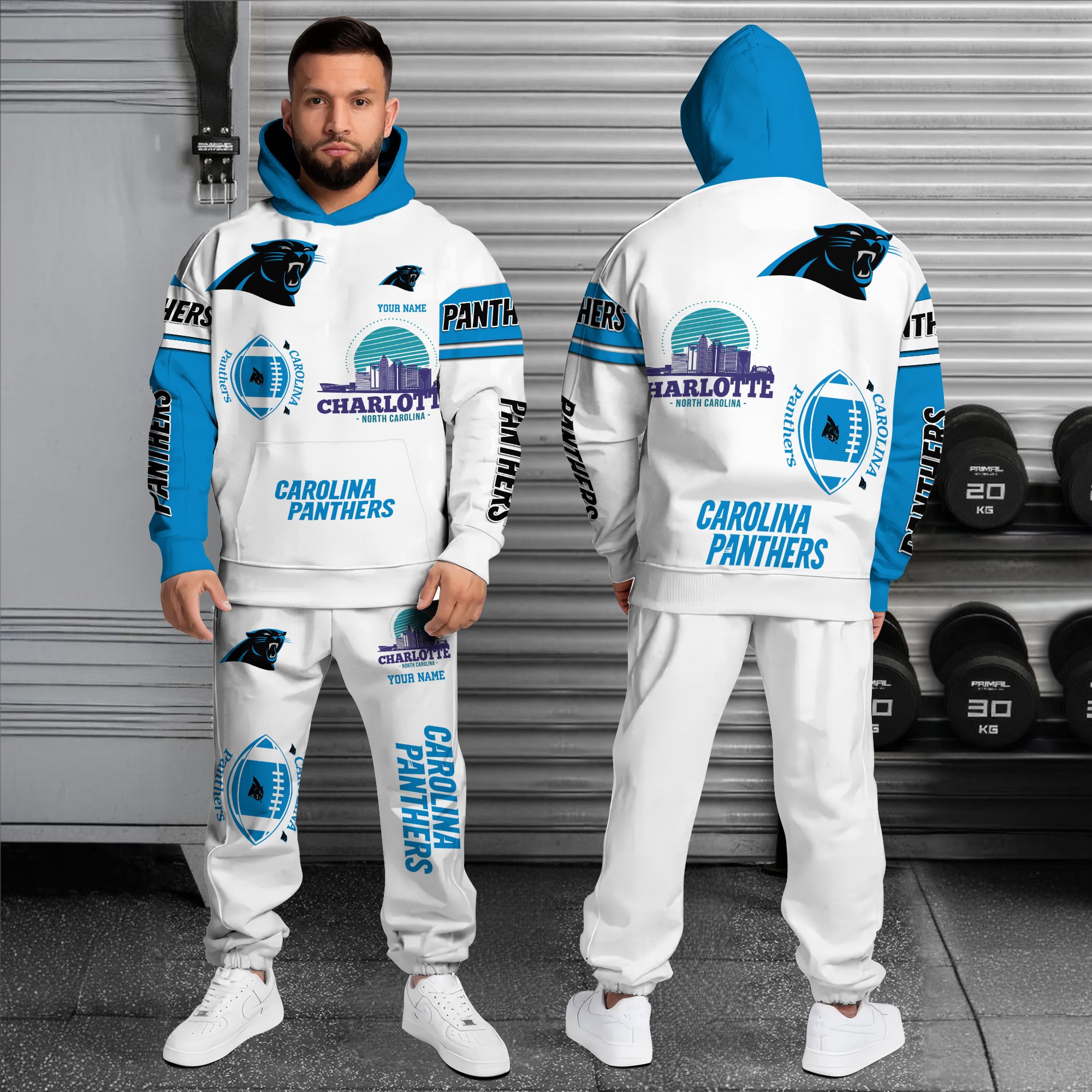 Alternative view of Carolina Panthers Combo Hoodie And Sweatpants Custom Name, Gift For Sport EHIVM-10284262N