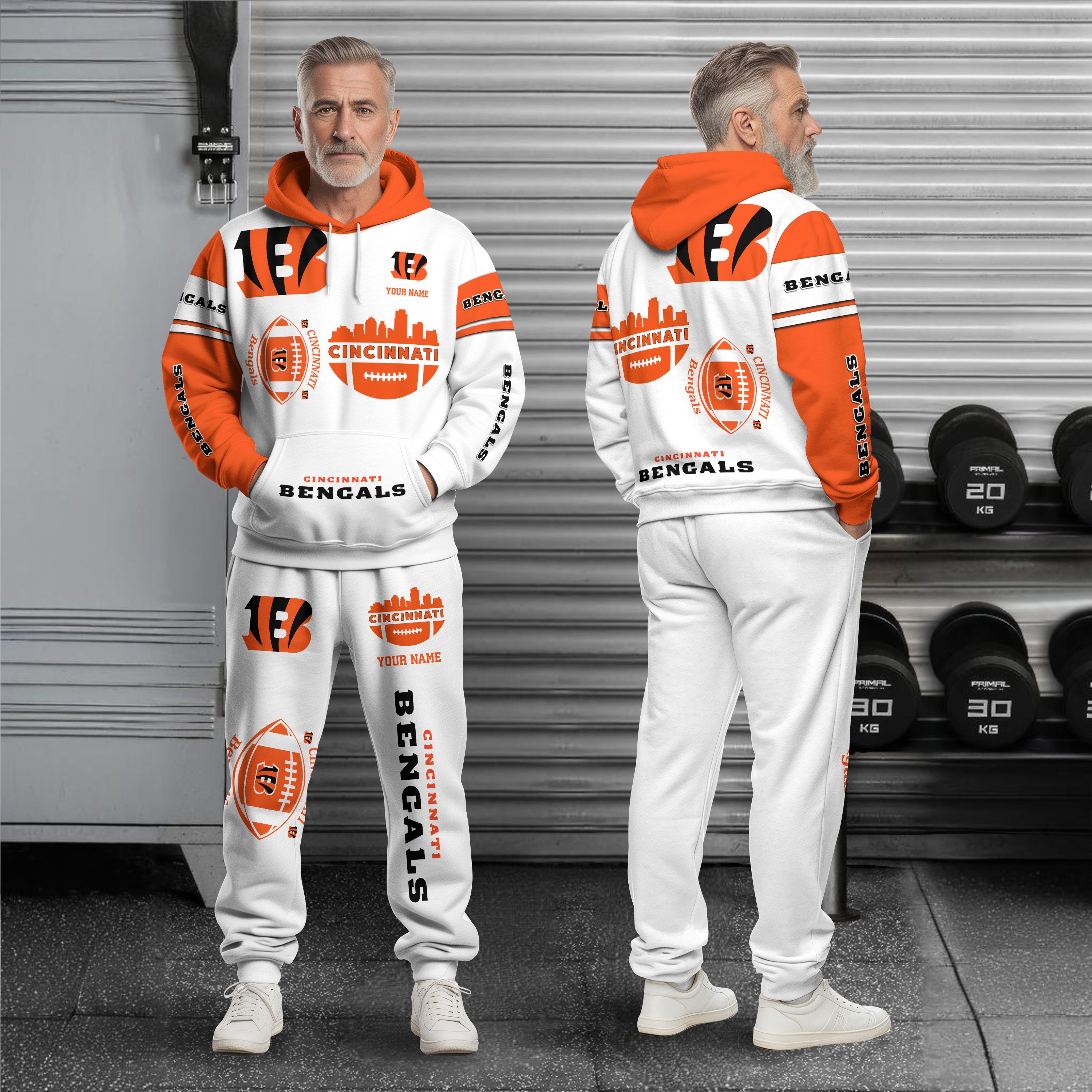 Cincinnati Bengals Combo Hoodie And Sweatpants Custom Name, Gift For Sport EHIVM-10284262N