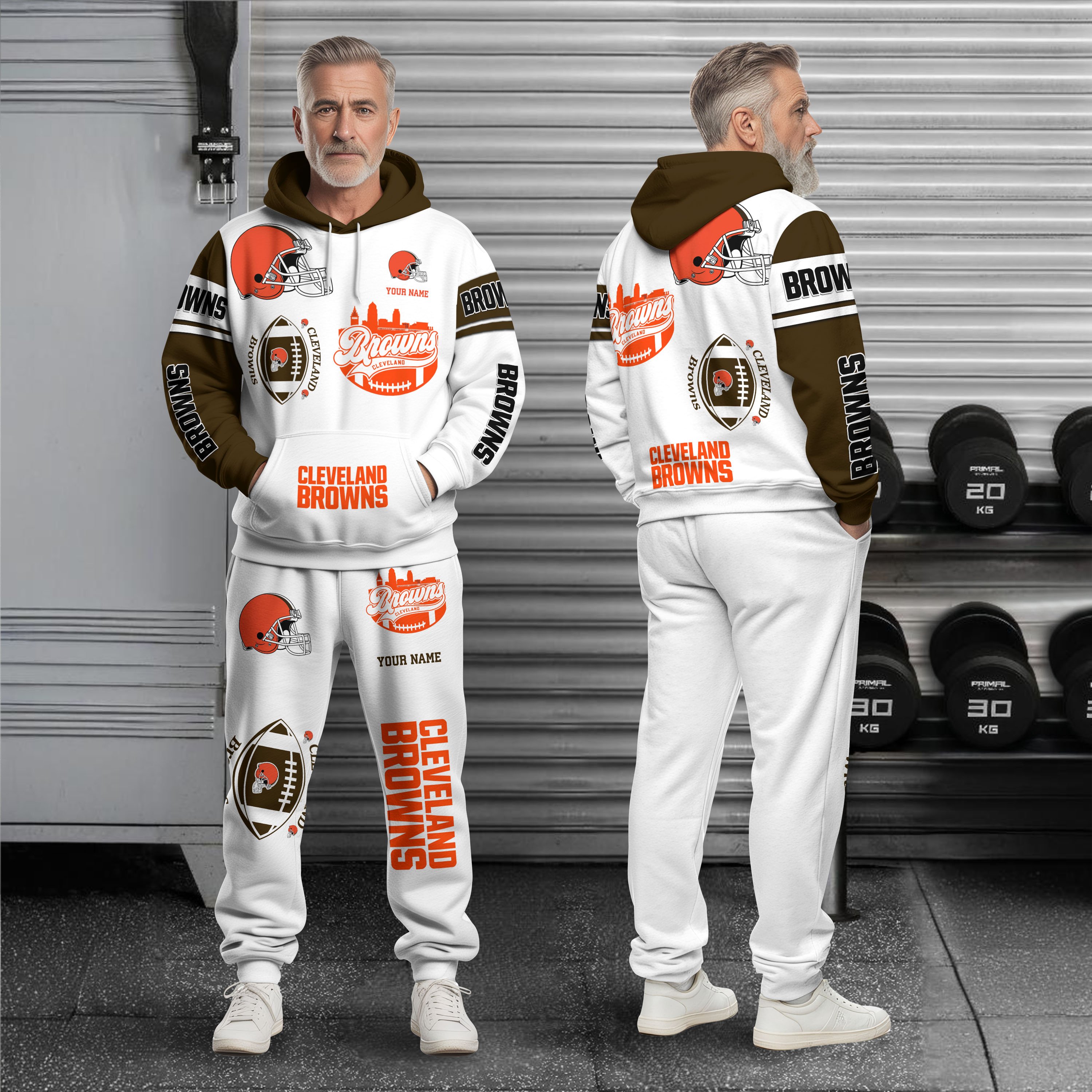 Cleveland Browns Combo Hoodie And Sweatpants Custom Name, Gift For Sport EHIVM-10284262N