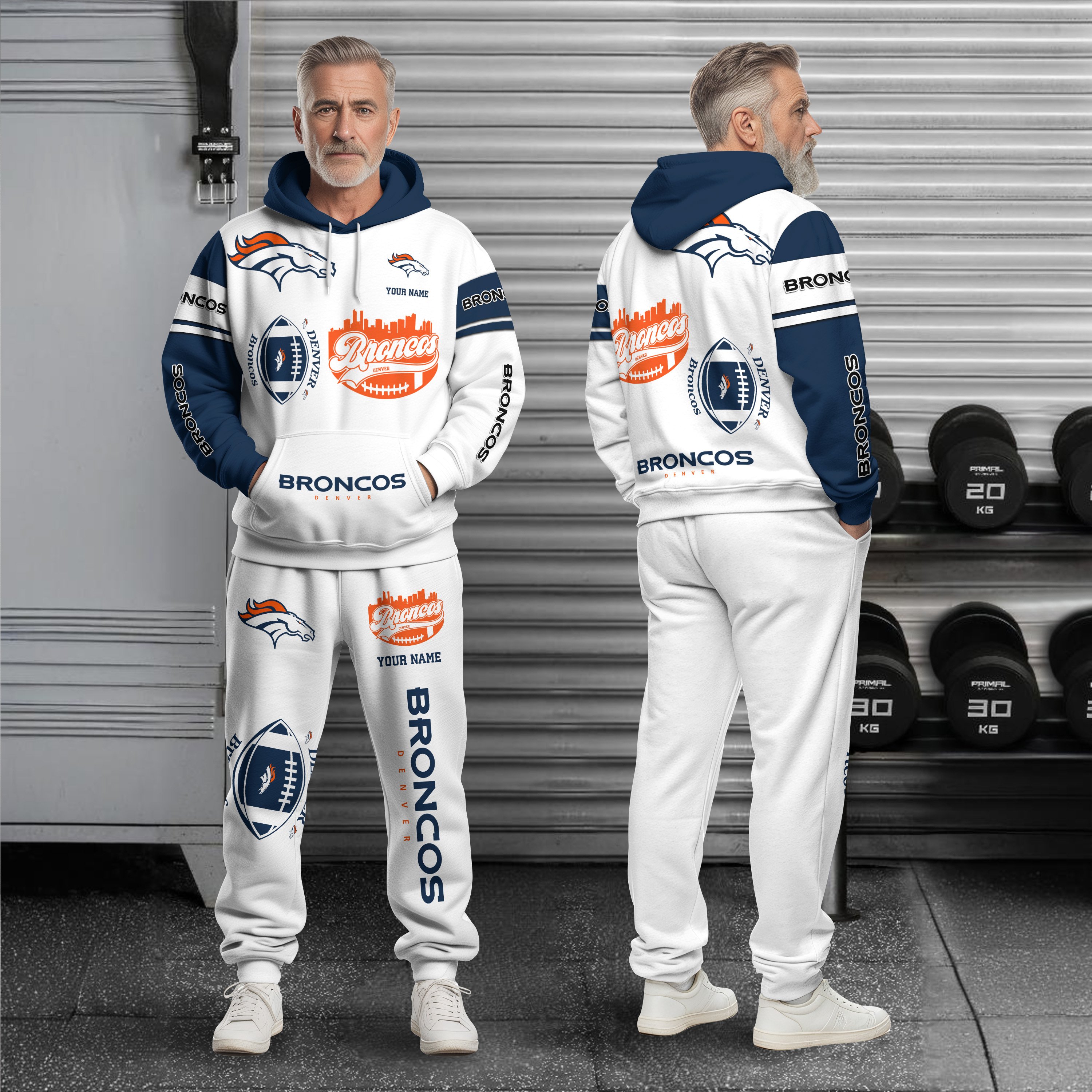 Denver Broncos Combo Hoodie And Sweatpants Custom Name, Gift For Sport EHIVM-10284262N