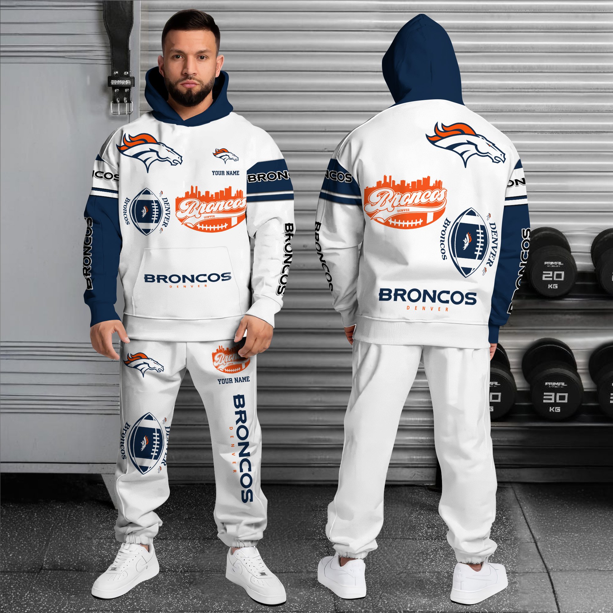 Alternative view of Denver Broncos Combo Hoodie And Sweatpants Custom Name, Gift For Sport EHIVM-10284262N