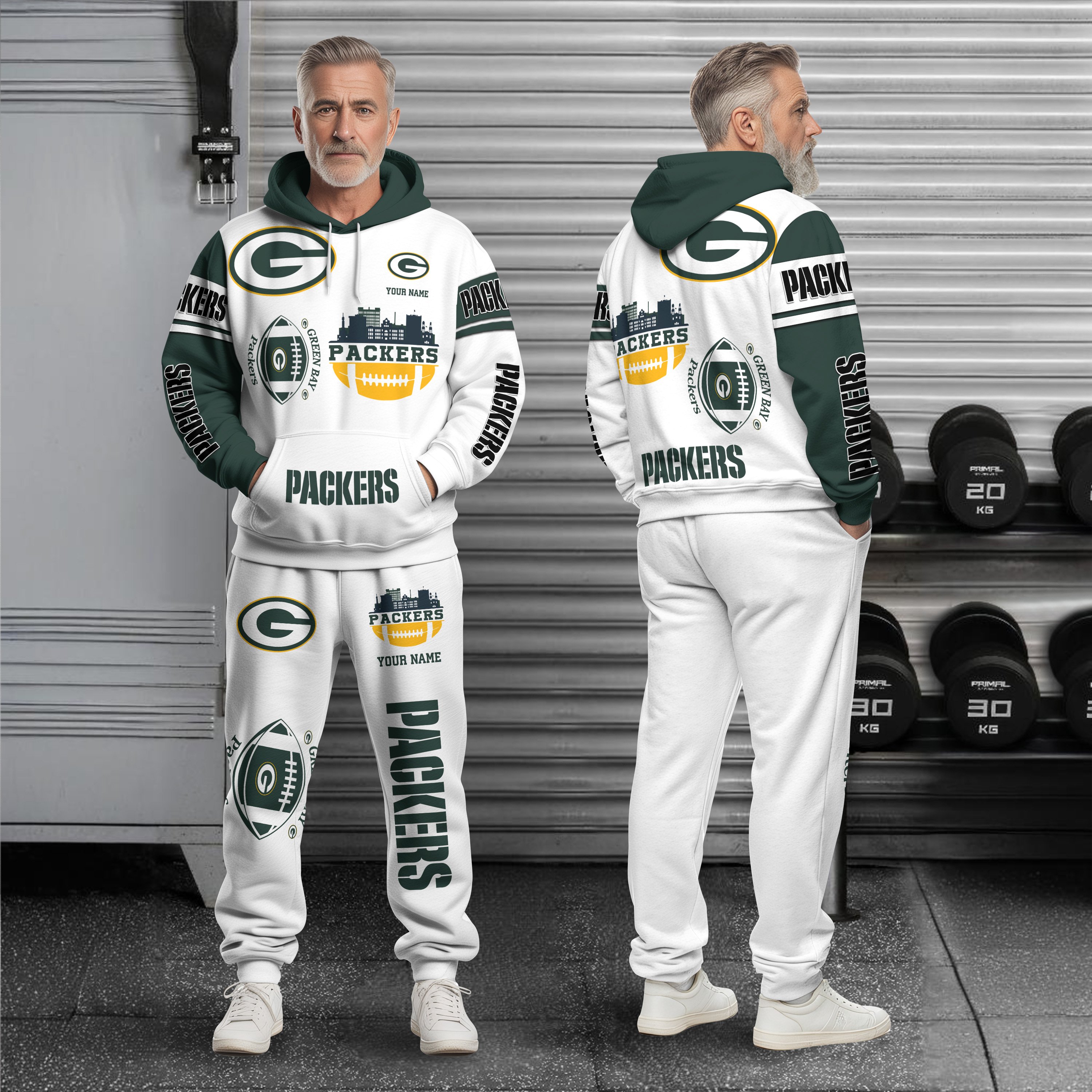 Green Bay Packers Combo Hoodie And Sweatpants Custom Name, Gift For Sport EHIVM-10284262N