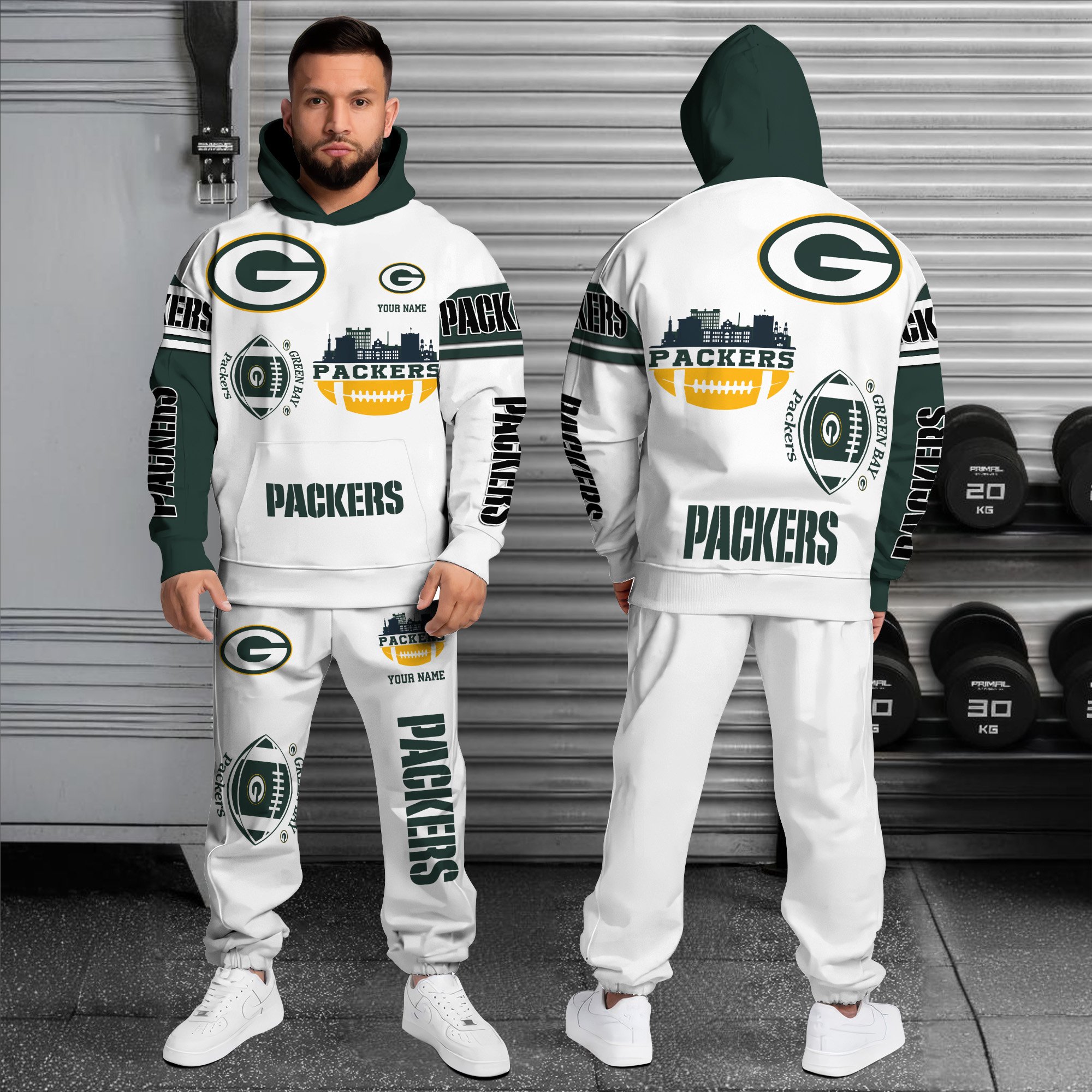 Alternative view of Green Bay Packers Combo Hoodie And Sweatpants Custom Name, Gift For Sport EHIVM-10284262N