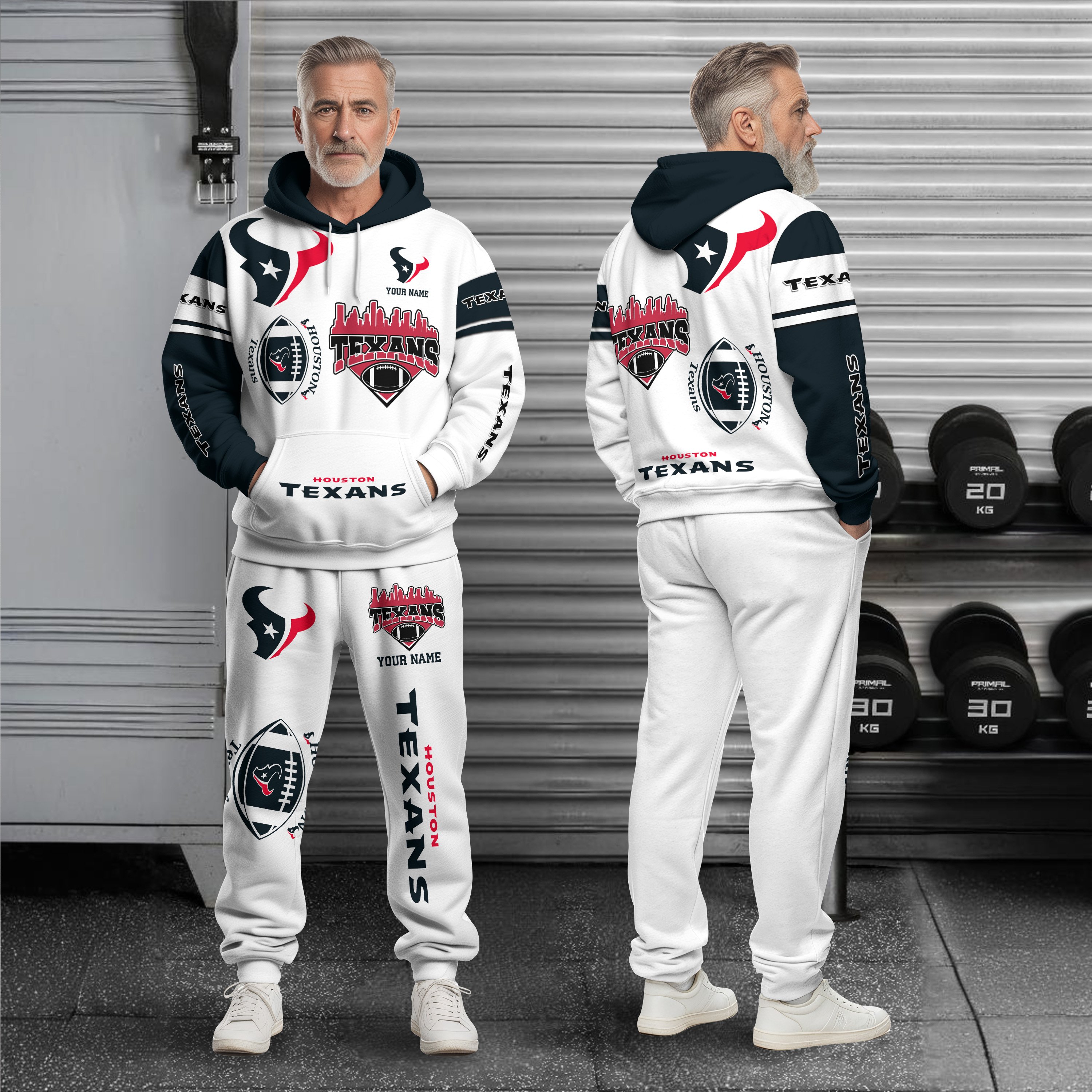 Houston Texans Combo Hoodie And Sweatpants Custom Name, Gift For Sport EHIVM-10284262N