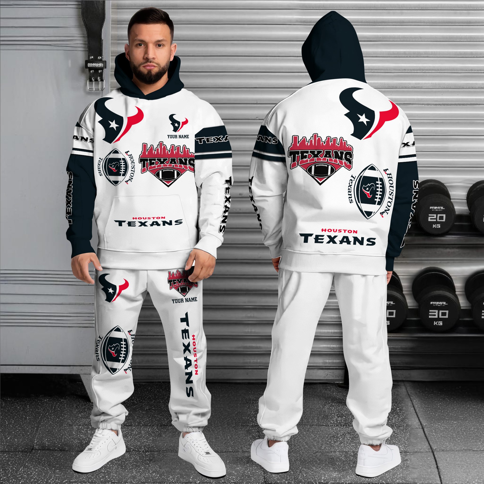 Alternative view of Houston Texans Combo Hoodie And Sweatpants Custom Name, Gift For Sport EHIVM-10284262N