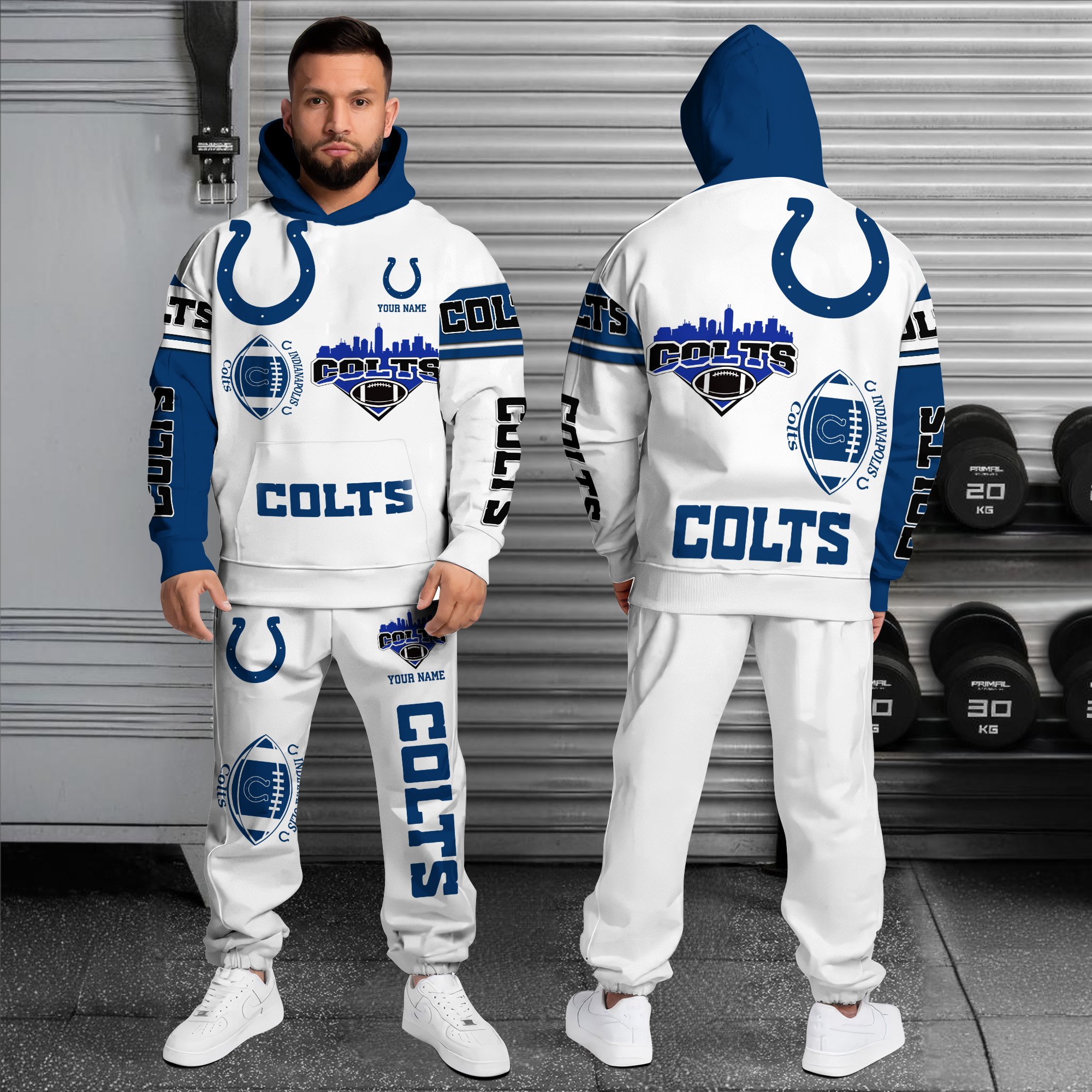 Alternative view of Indianapolis Colts Combo Hoodie And Sweatpants Custom Name, Gift For Sport EHIVM-10284262N