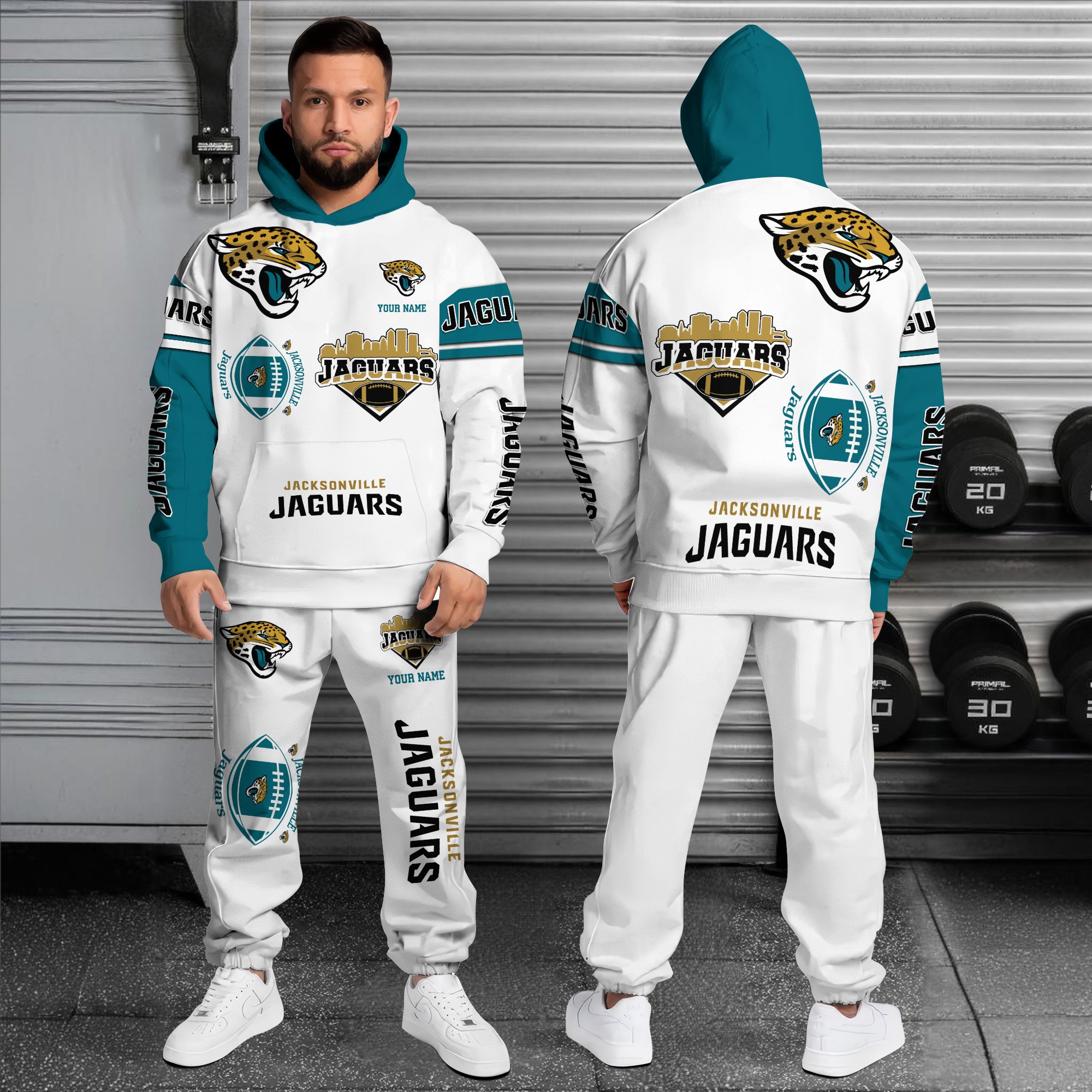 Alternative view of Jacksonville Jaguars Combo Hoodie And Sweatpants Custom Name, Gift For Sport EHIVM-10284262N